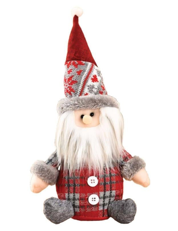 Yılbaşı Oturan Figürler Ekoseli 35cm noel baba