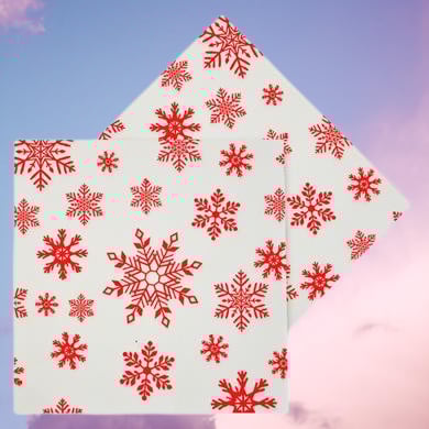 Yılbaşı peçete beyaz üstü kırmızı kartaneli 16lı