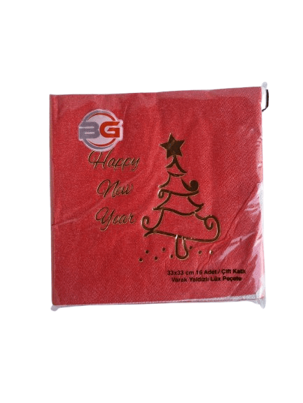 Yılbaşı Peçete happy new year kırmı.gold vara.16l lüks çift katlı