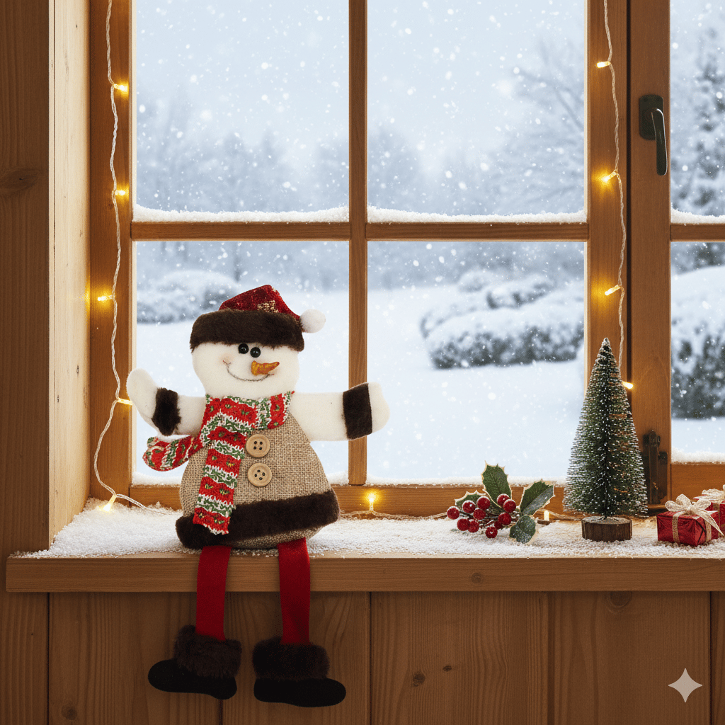 Yılbaşı Peluş Kabartma Figürler Büyük 30cm Kardan Adam