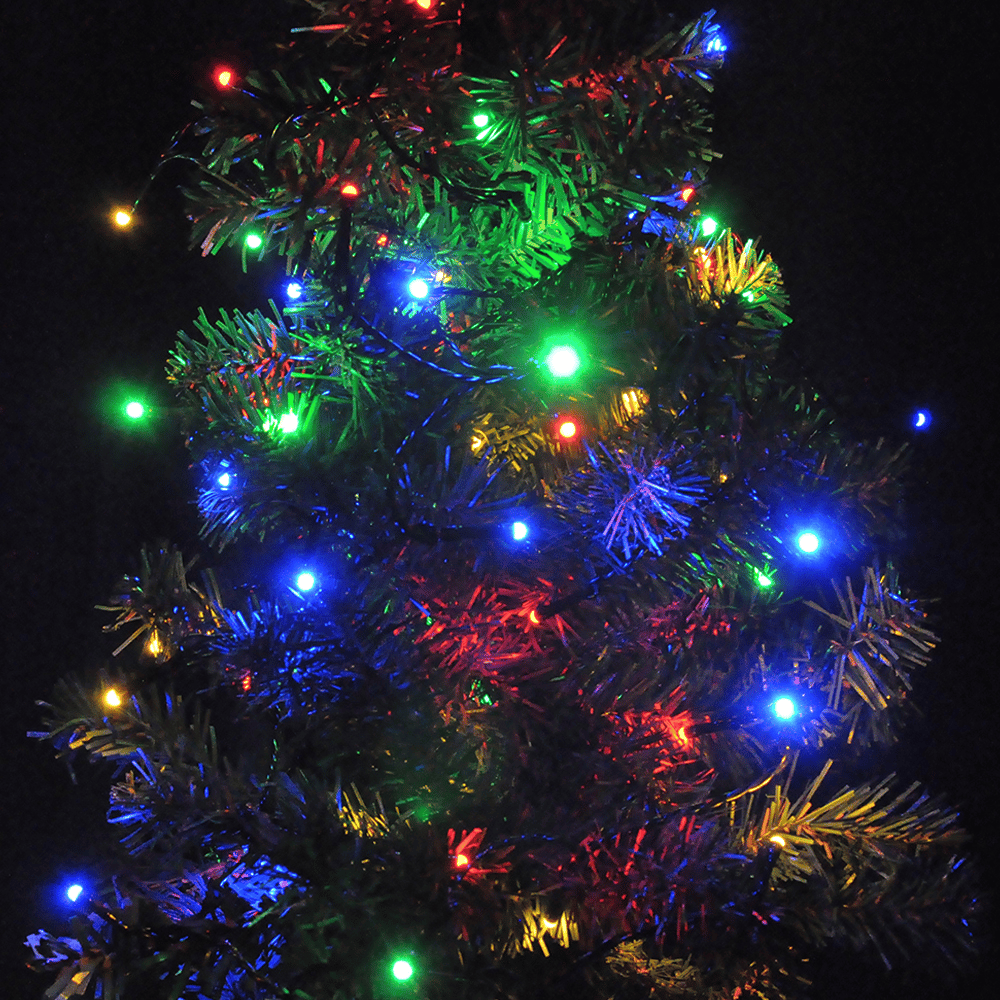 Yılbaşı Pilli Led Işık 80 led / 8 metre -karışık rengarenk Işık-çam ağacı, cam,pencere ve vitrin süsleme pirinç led ışık