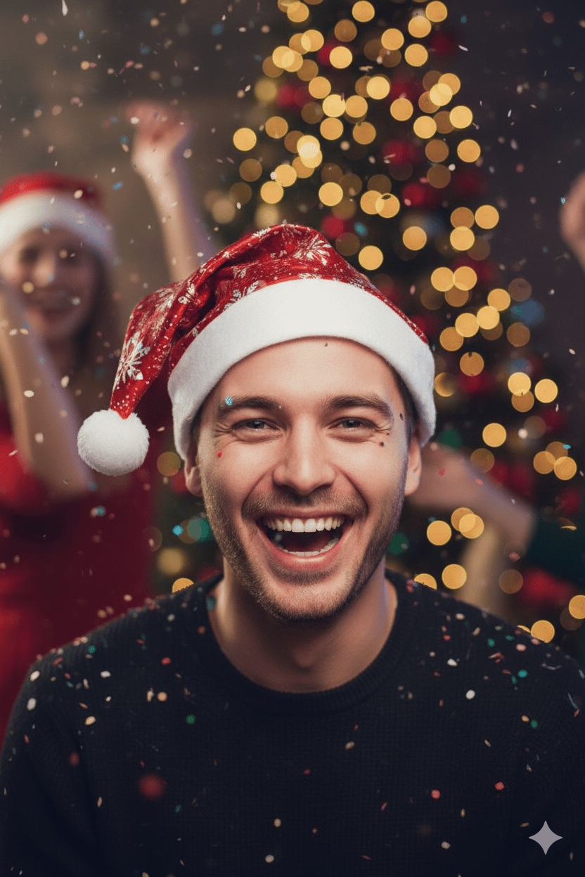 Yılbaşı Şapkası Parlak Kadife Noel Baba Kırmızı  Kartanesi Desenli Kafa Tam Tur 58 cm