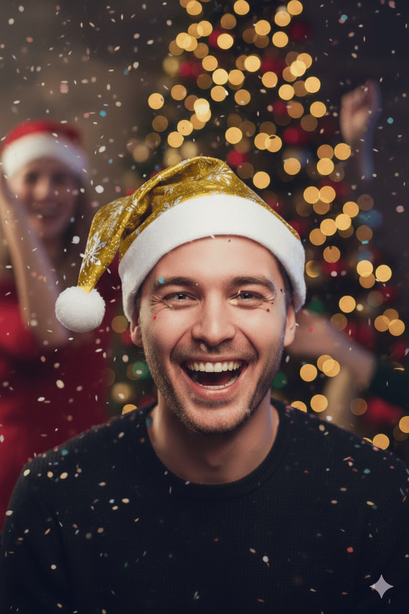 Yılbaşı Şapkası Parlak Kadife Noel Baba Gold Kartanesi Desenli Kafa Tam Tur 58 cm