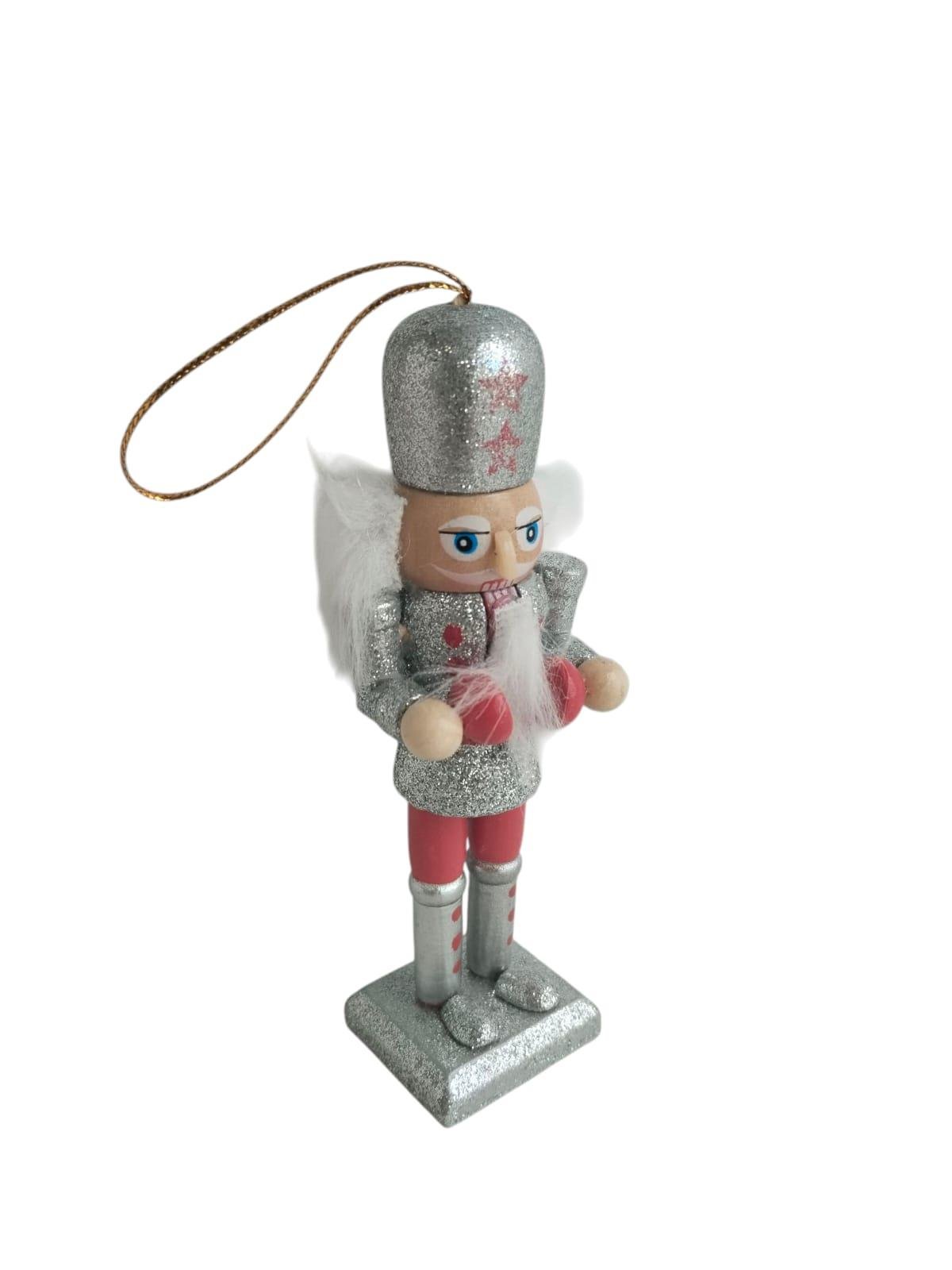 Yılbaşı süsü 001 Kurşun Asker 13cm  Gri Şapka Puantiyeli Kostüm