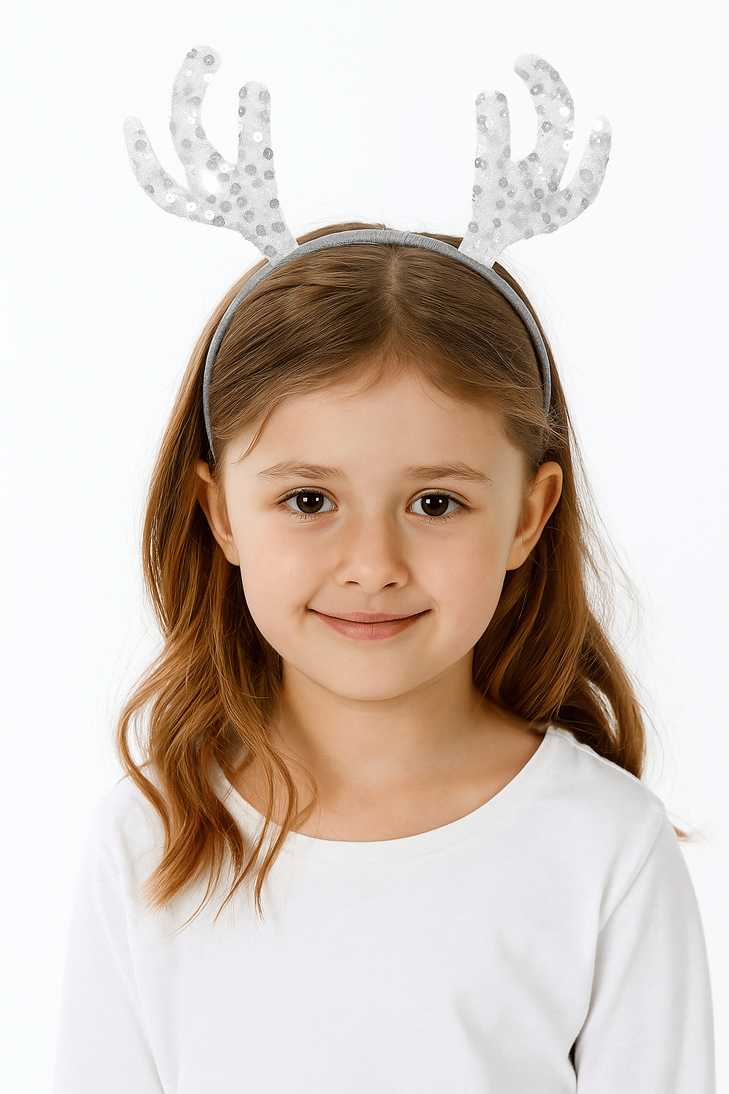 Yılbaşı Taç Geyik Pullu Model Beyaz