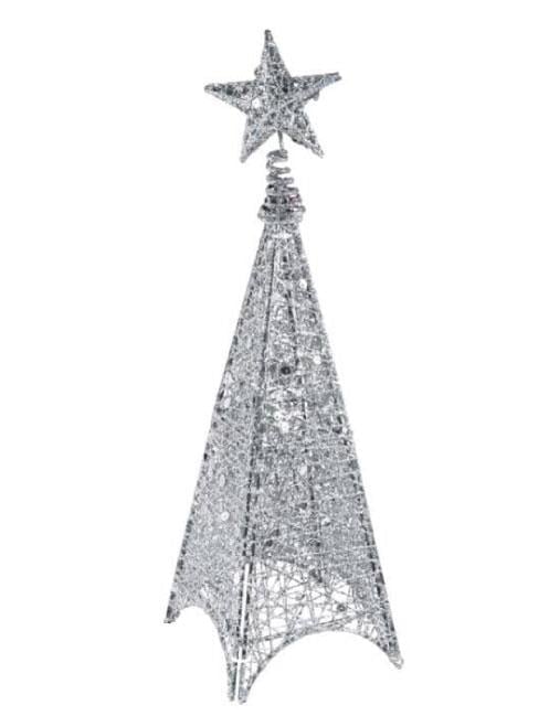 Yılbaşı Tel Kule 150 cm 3 Boyutlu Gümüş