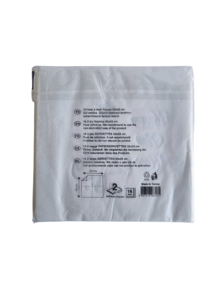 Yılbaşı Temalı Peçete Happy New Year Beyaz Üstü Gold Varaklı 16lı Çift Kat Lüks Davet Peçetesi