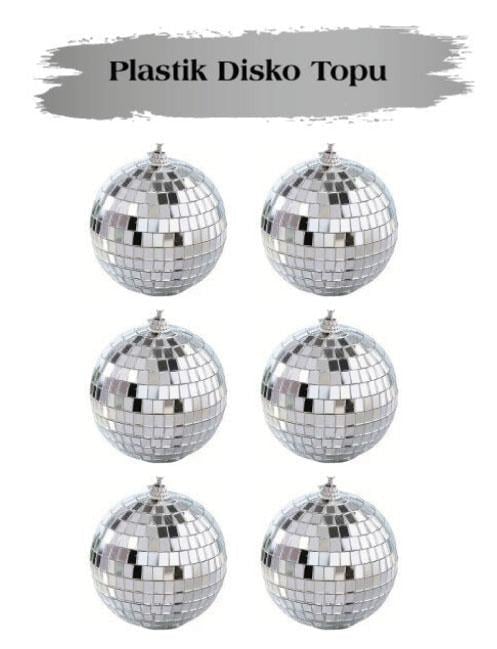 Yılbaşı Top Süs 4cm 6lı Gümüş Disko Topu