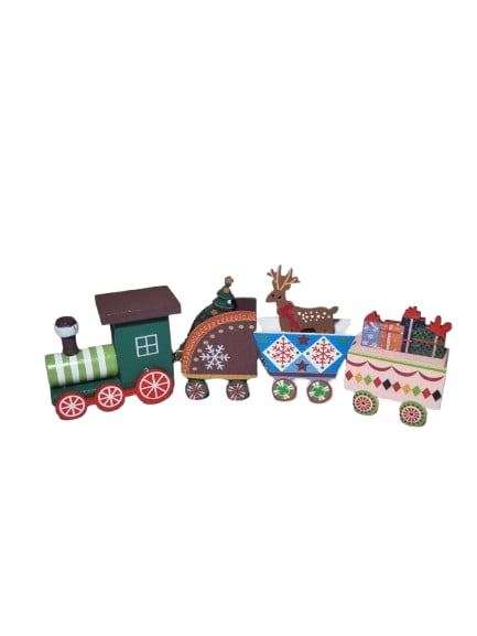 Yılbaşı treni ahşap 21 cm 3 lü