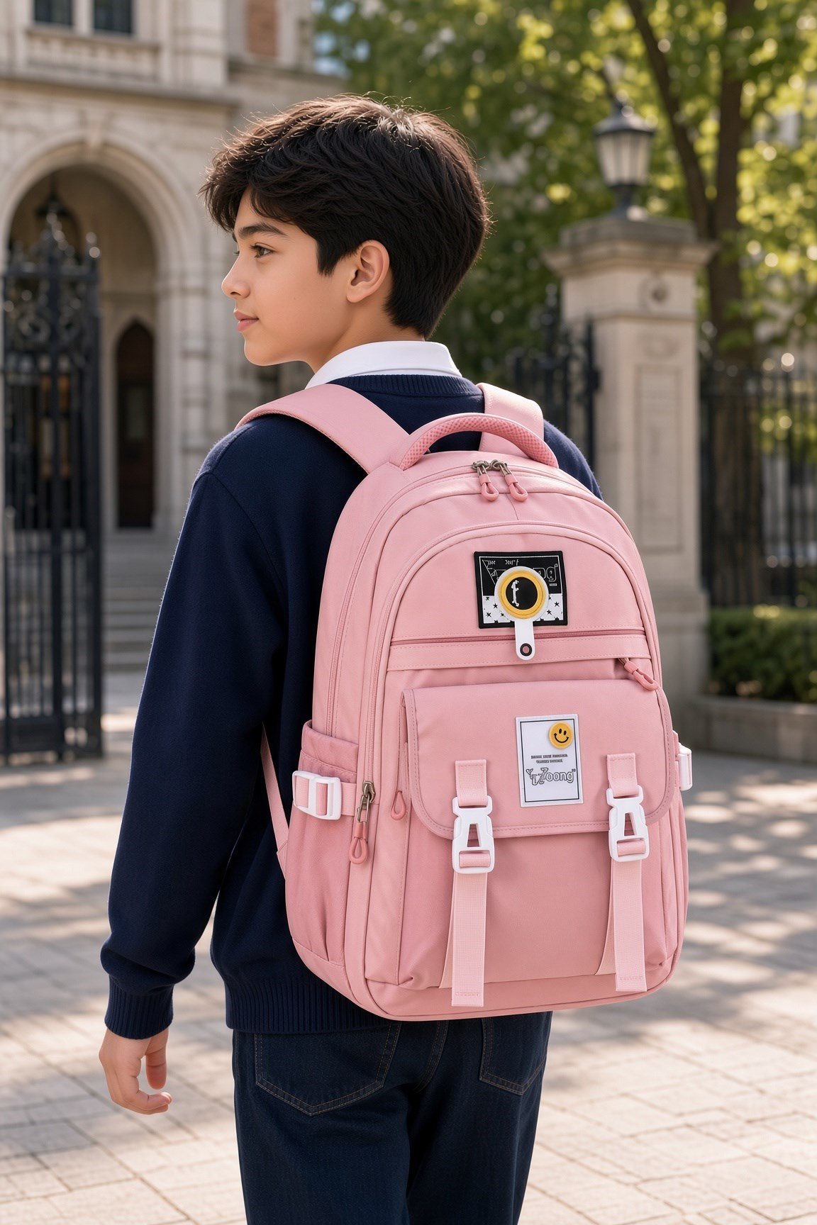 Young 51635 3 gözlü okul-srt çanta PEMBE