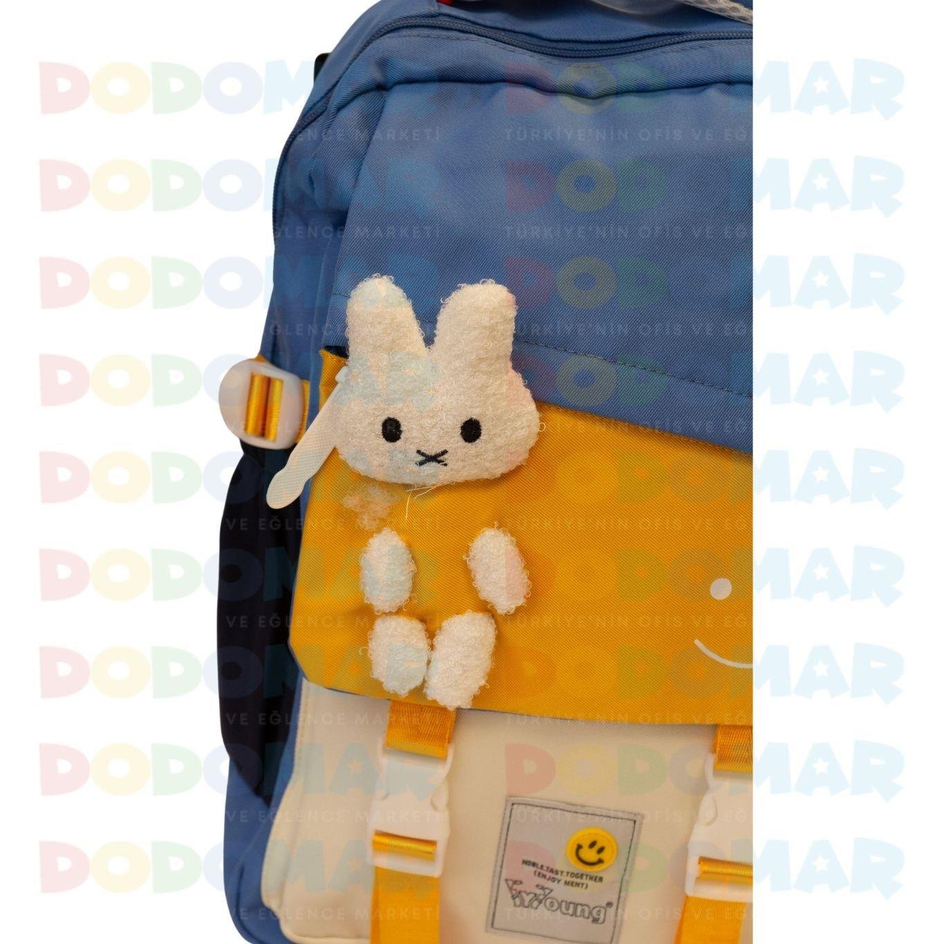 Young Ayıcık Maskot 2 Göz Okul Çantası - Sırt çantası 51665 MAVİ