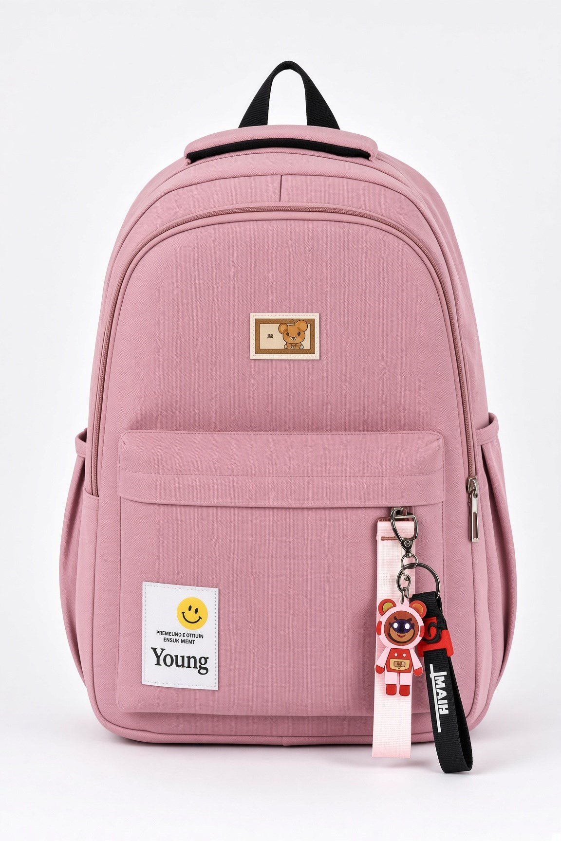 Young maskotlu çift göz okul çantası51706 PEMBE