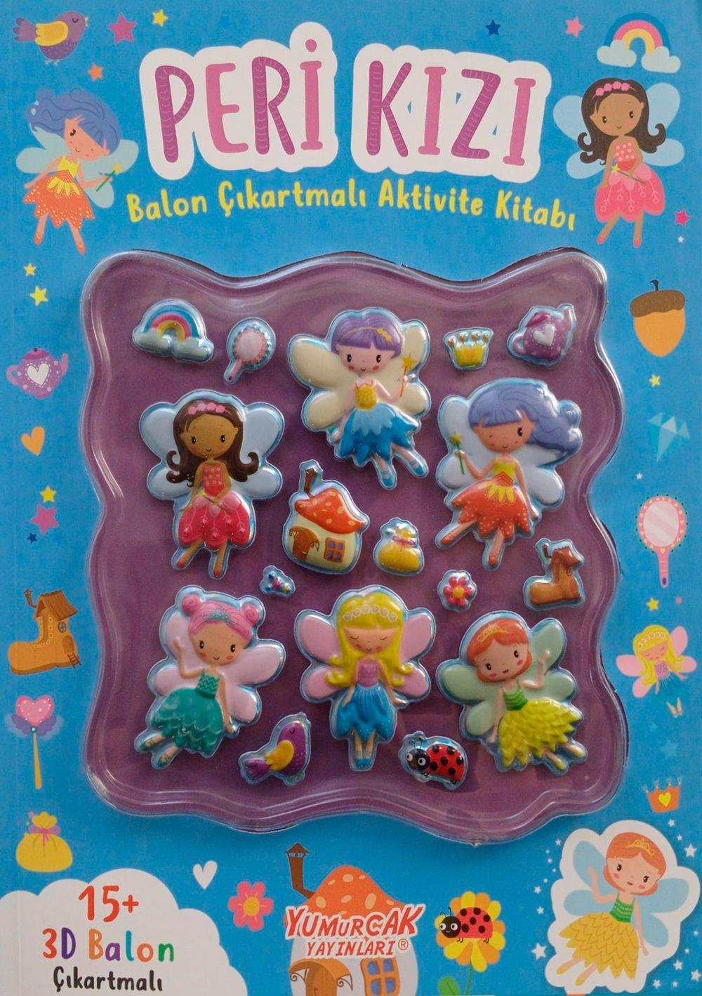 Yumurcak 3D Balon Çıkartmalı Aktiviteli Boyama Kitabı Tek Boynuzlu At 15 li 3d Balonlu Çıkartma Labirent-Nokta Birleştirme-Matematik-Fark Bulma Dikkat Çalışmaları