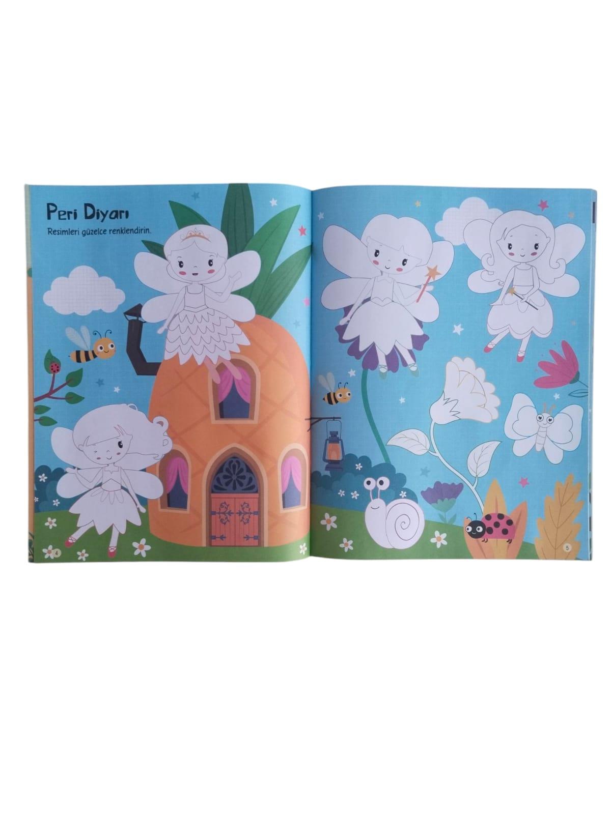 Yumurcak 3D Balon Çıkartmalı Aktiviteli Boyama Kitabı Tek Boynuzlu At 15 li 3d Balonlu Çıkartma Labirent-Nokta Birleştirme-Matematik-Fark Bulma Dikkat Çalışmaları