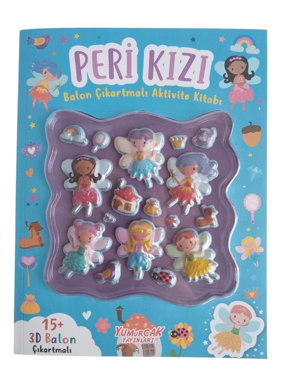 Yumurcak 3D Balon Çıkartmalı Aktiviteli Boyama Kitabı Tek Boynuzlu At 15 li 3d Balonlu Çıkartma Labirent-Nokta Birleştirme-Matematik-Fark Bulma Dikkat Çalışmaları