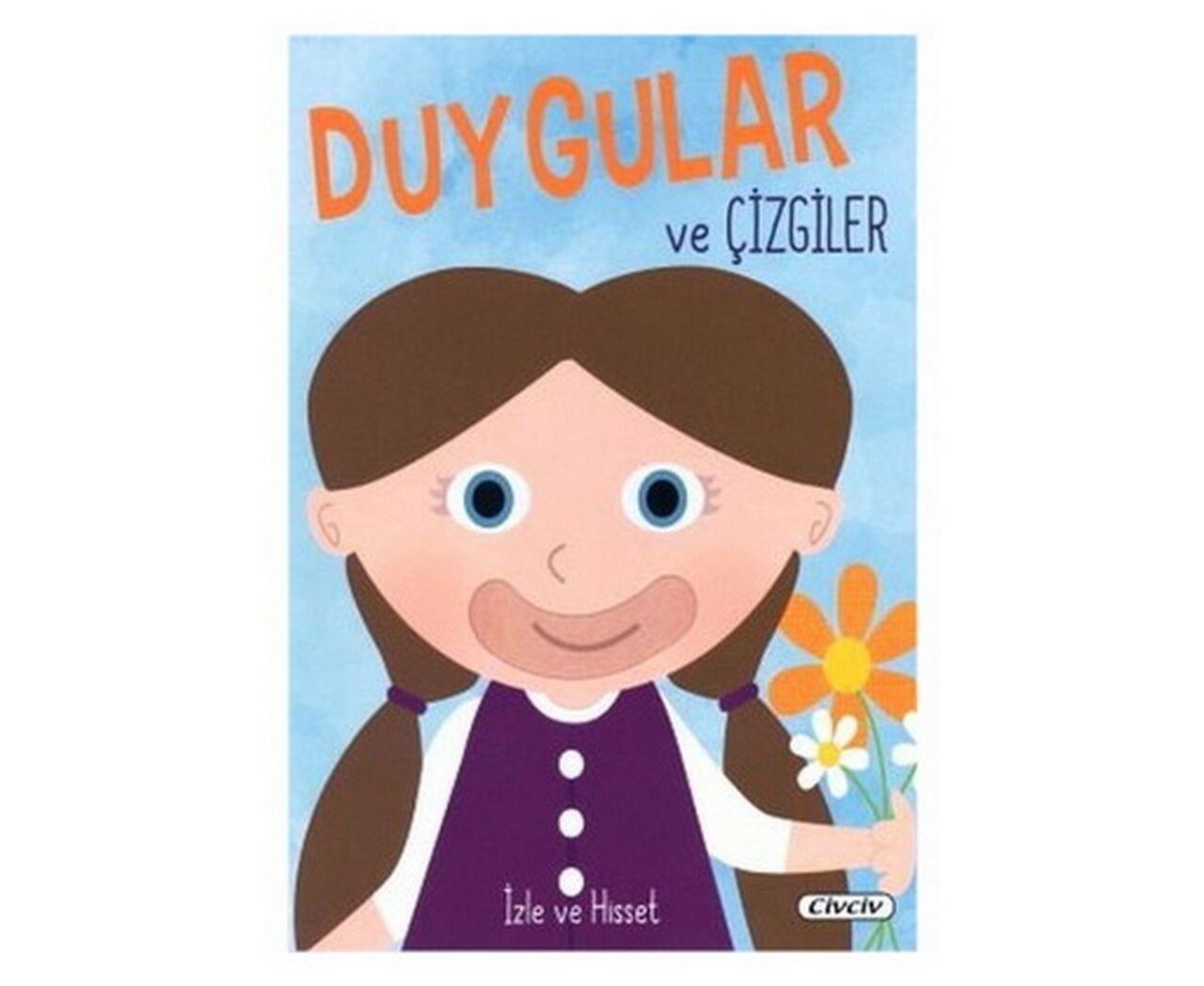 Yumurcak İzle ve Hisset-Duygular ve çizgiler okul öncesi kavram kitabı gülmek-ağlamak-mutlu-üzgün