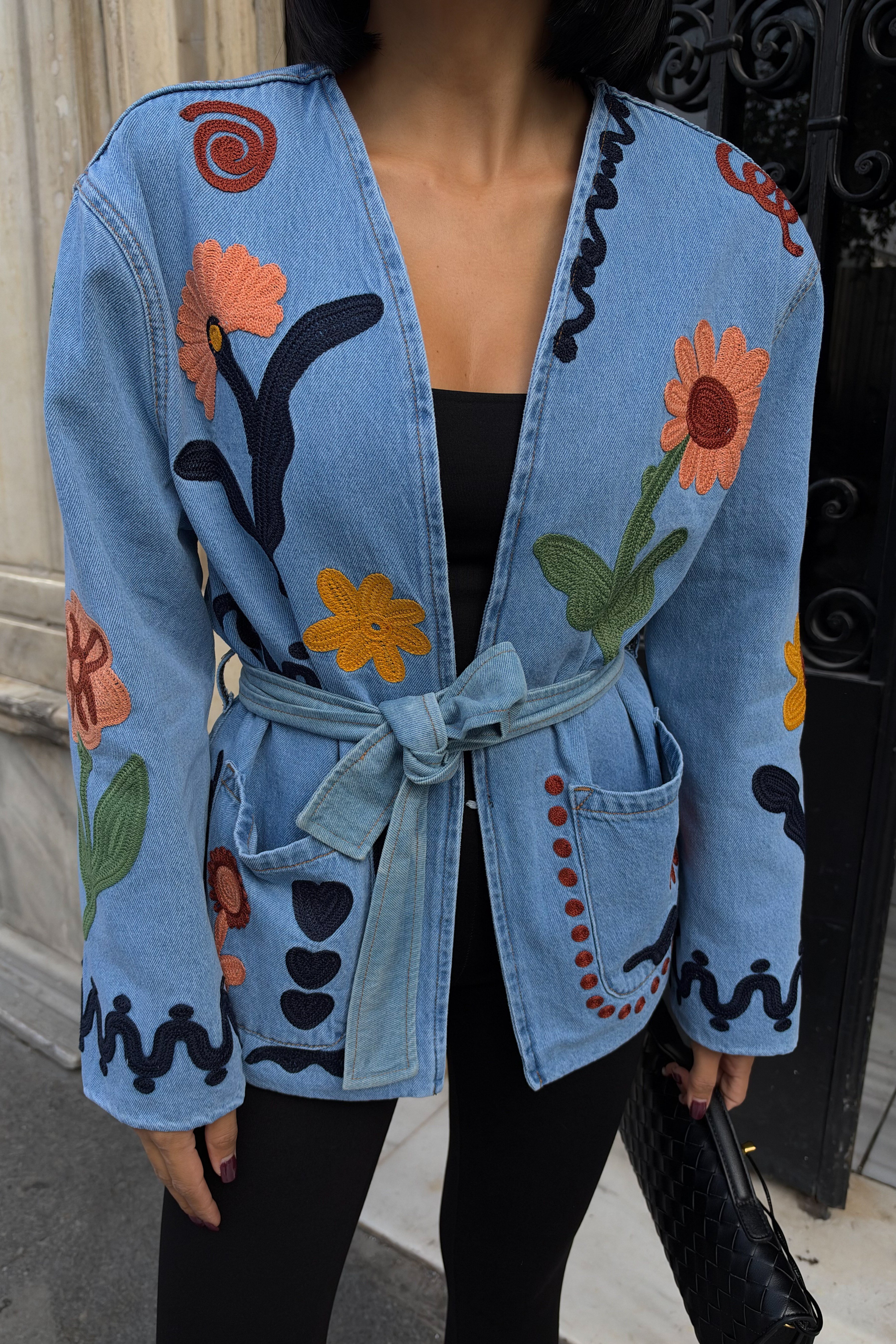 Bloom Nakış Detaylı Denim Ceket    5208