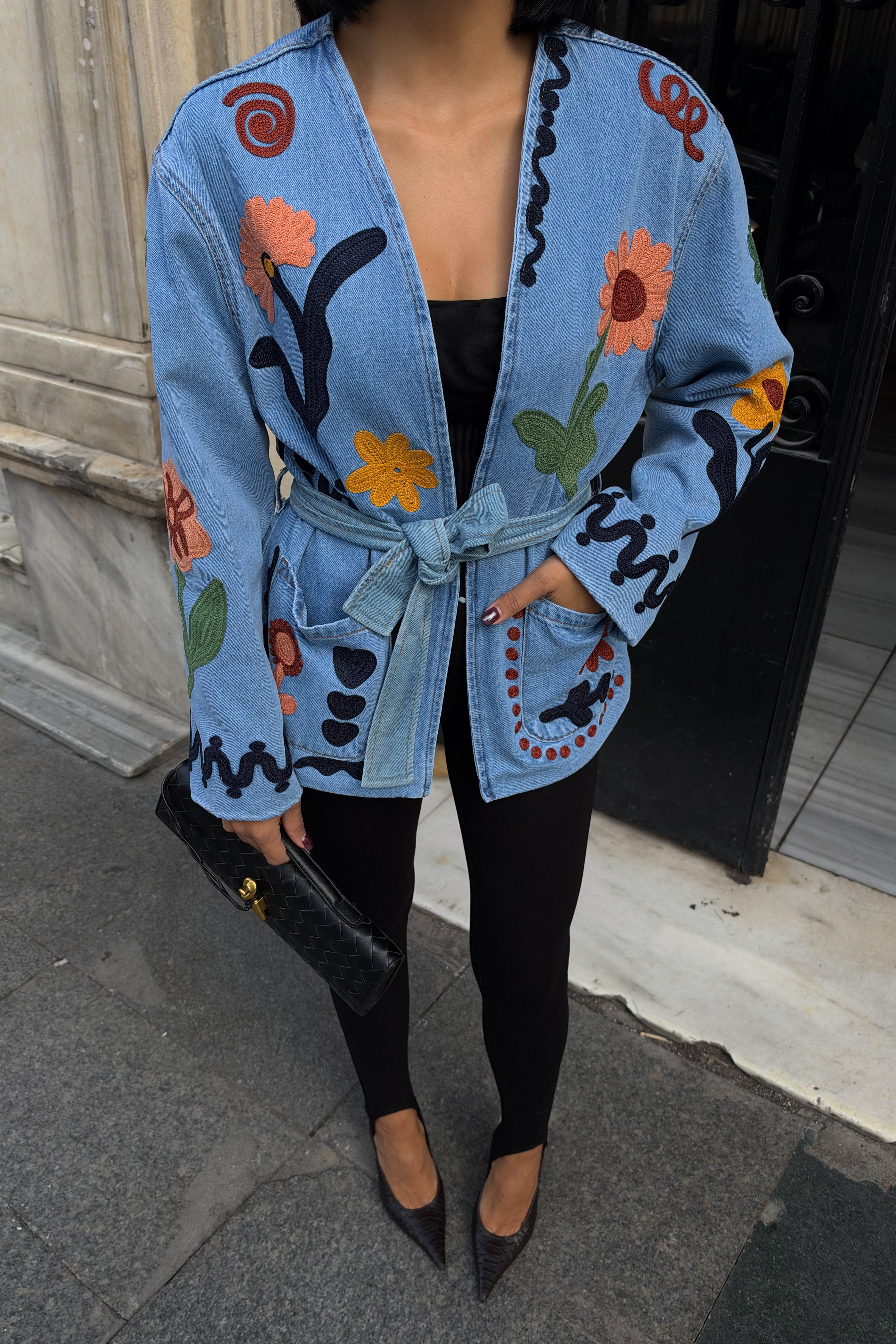 Bloom Nakış Detaylı Denim Ceket    5208