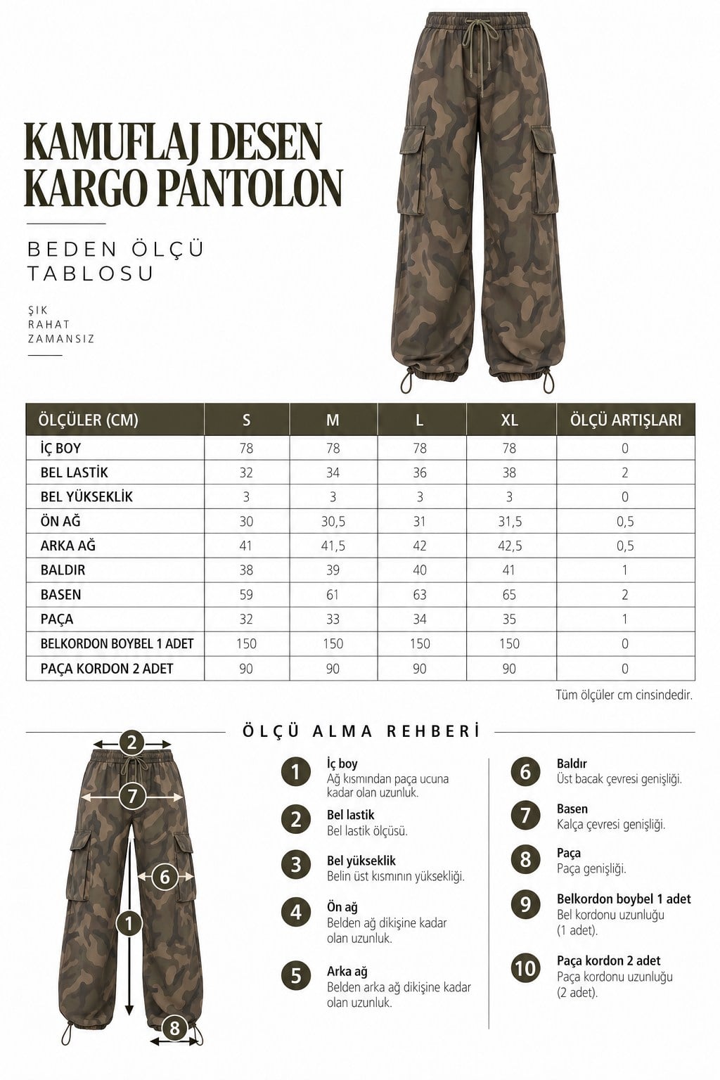 Cargo Fit Kamuflaj Pantolon   0157