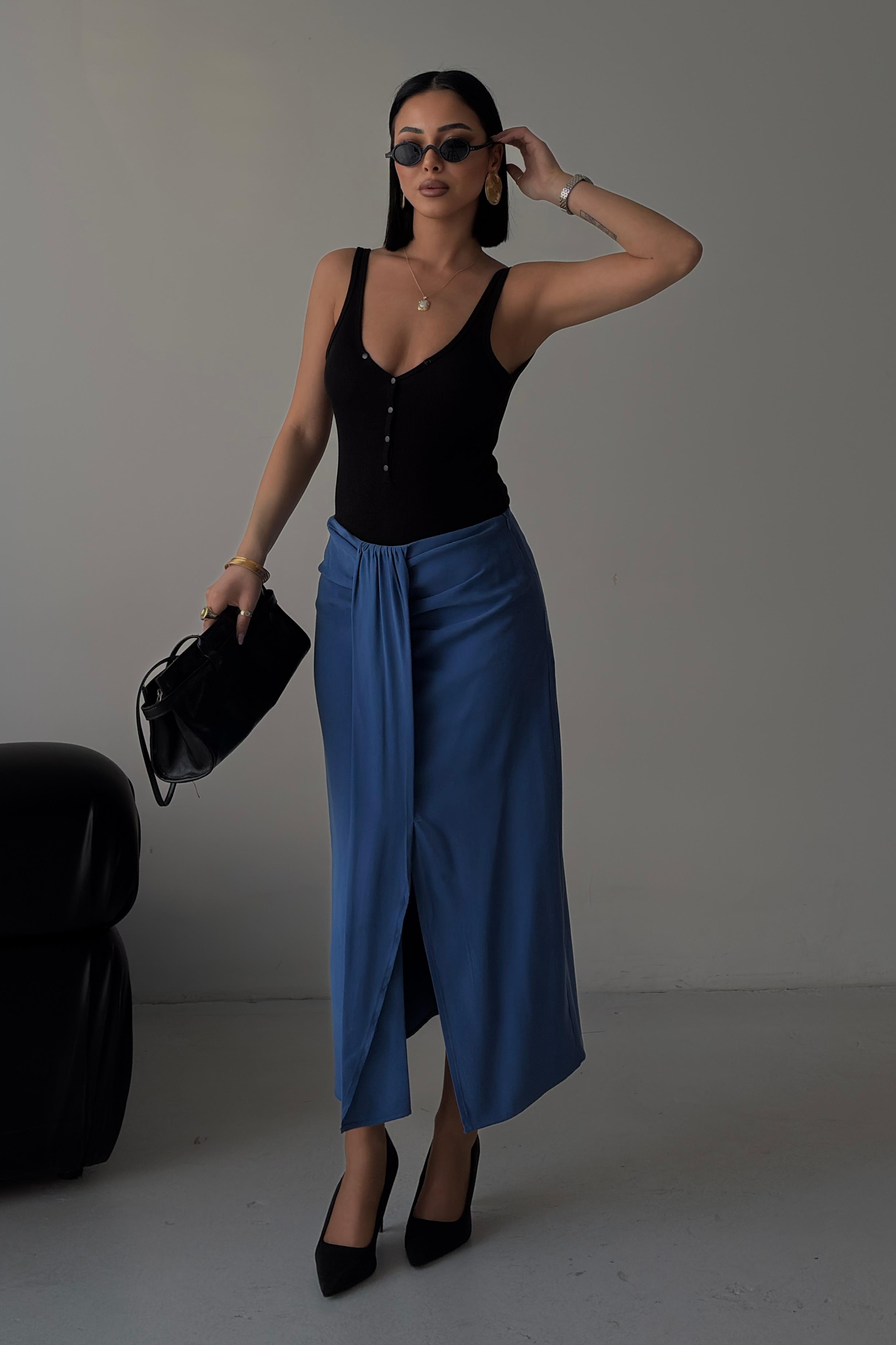 Drape Detaylı Anvelop Etek 4089