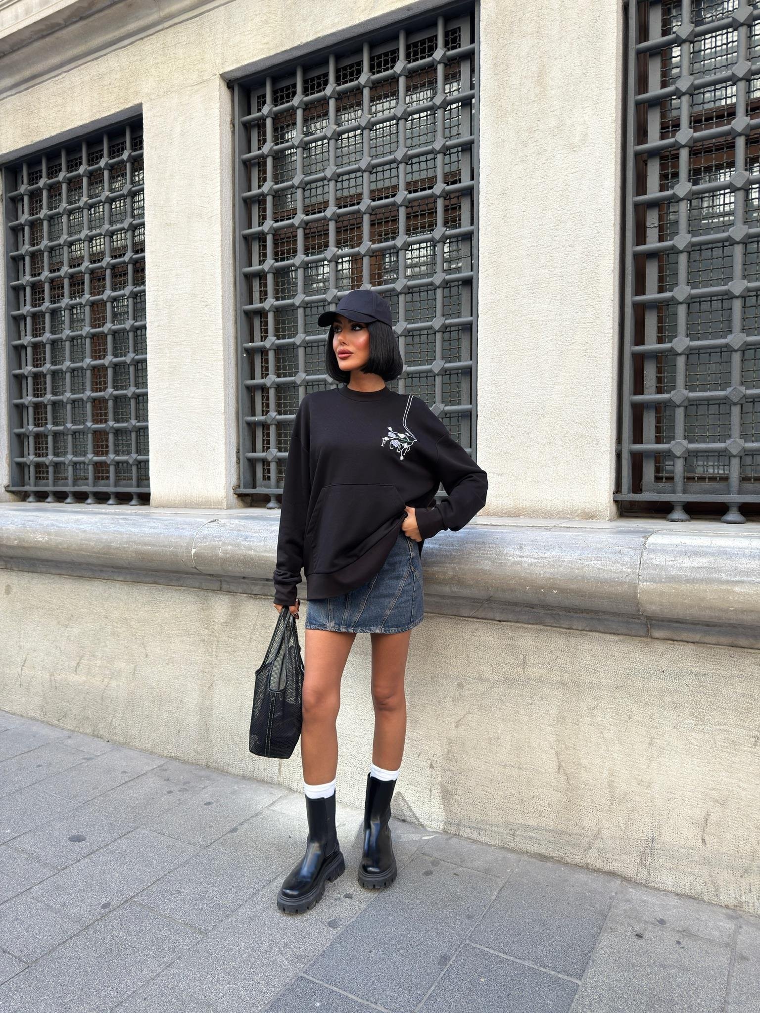 Marison Çiçek Nakışlı Sweatshirt 8050 -08
