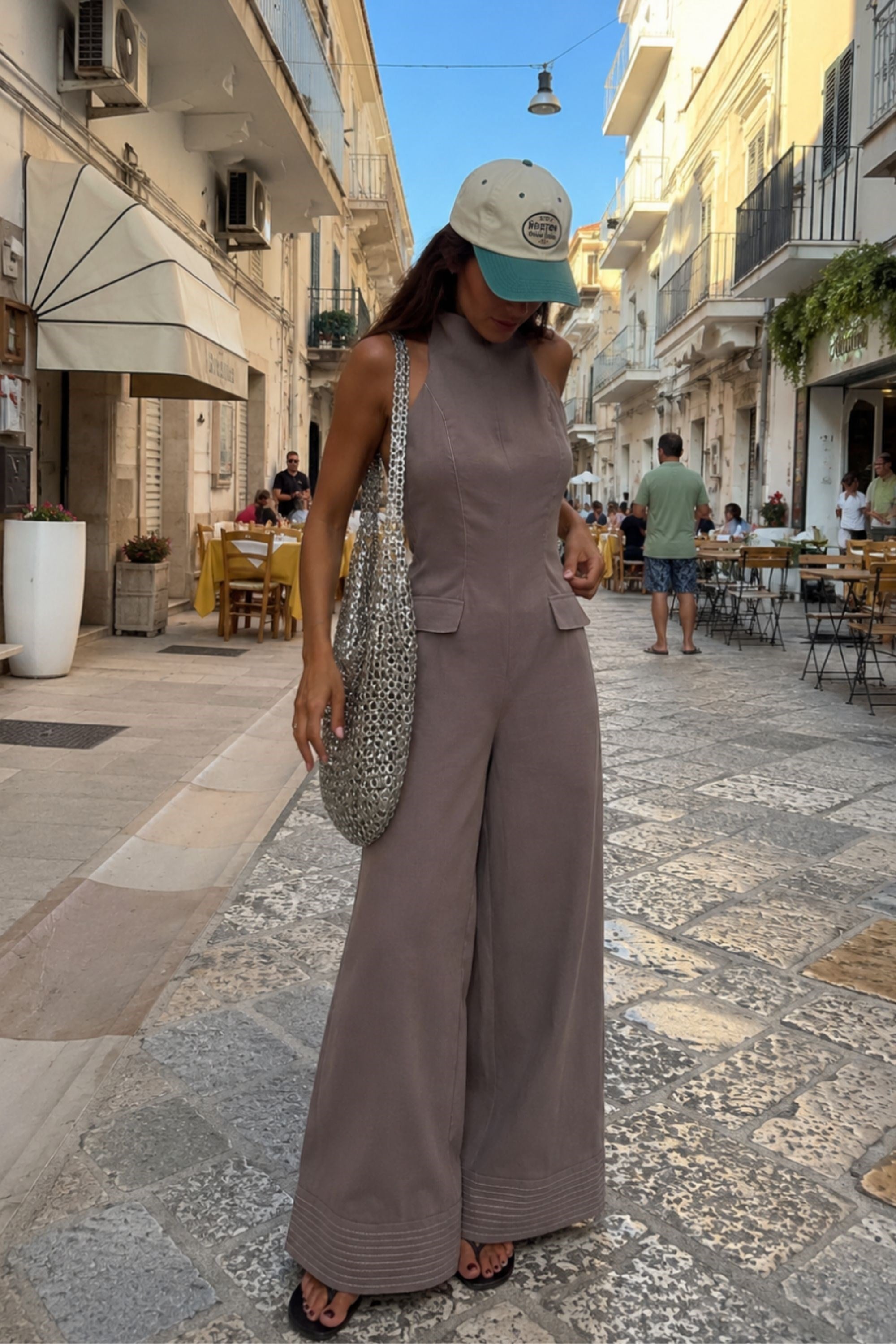 Mila Kontrast Dikişli Denim Tulum 1433