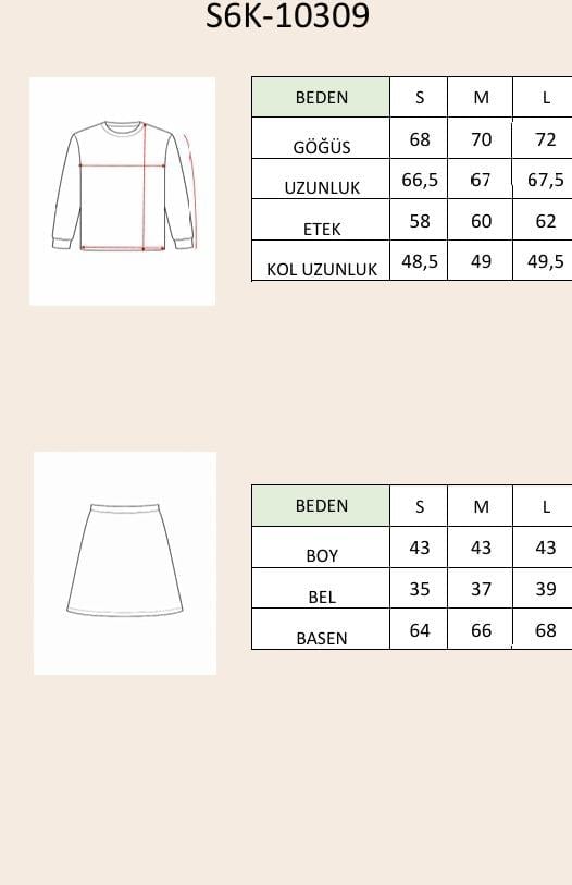 Pilise ve Düğme Detaylı Gömlek Etek Takım 10309