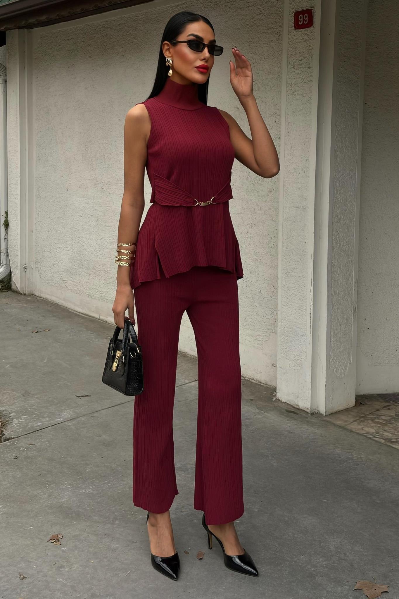Rose Dik Yaka Fitilli Takım 9946