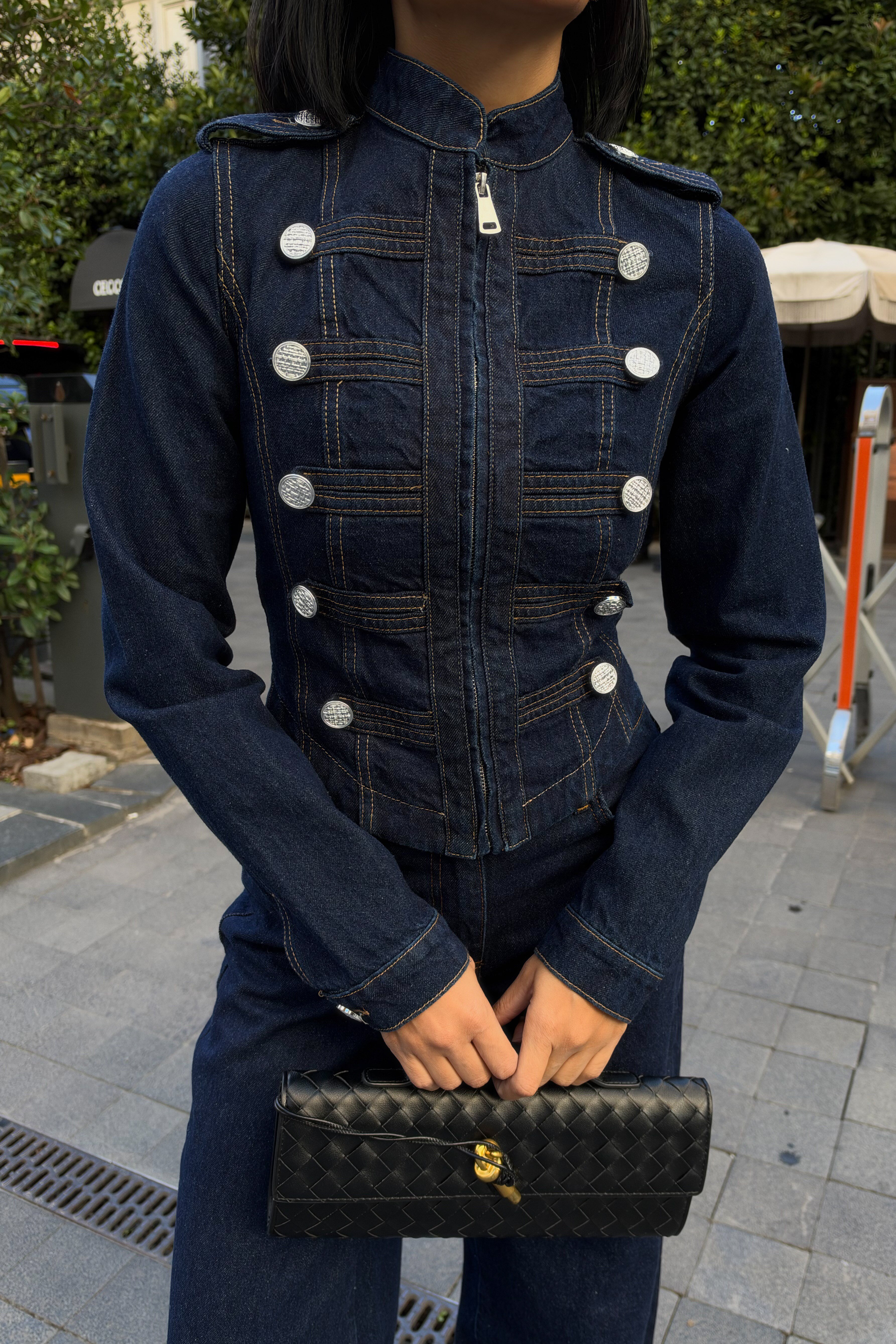 Silver Düğmeli Denim Takım   10374