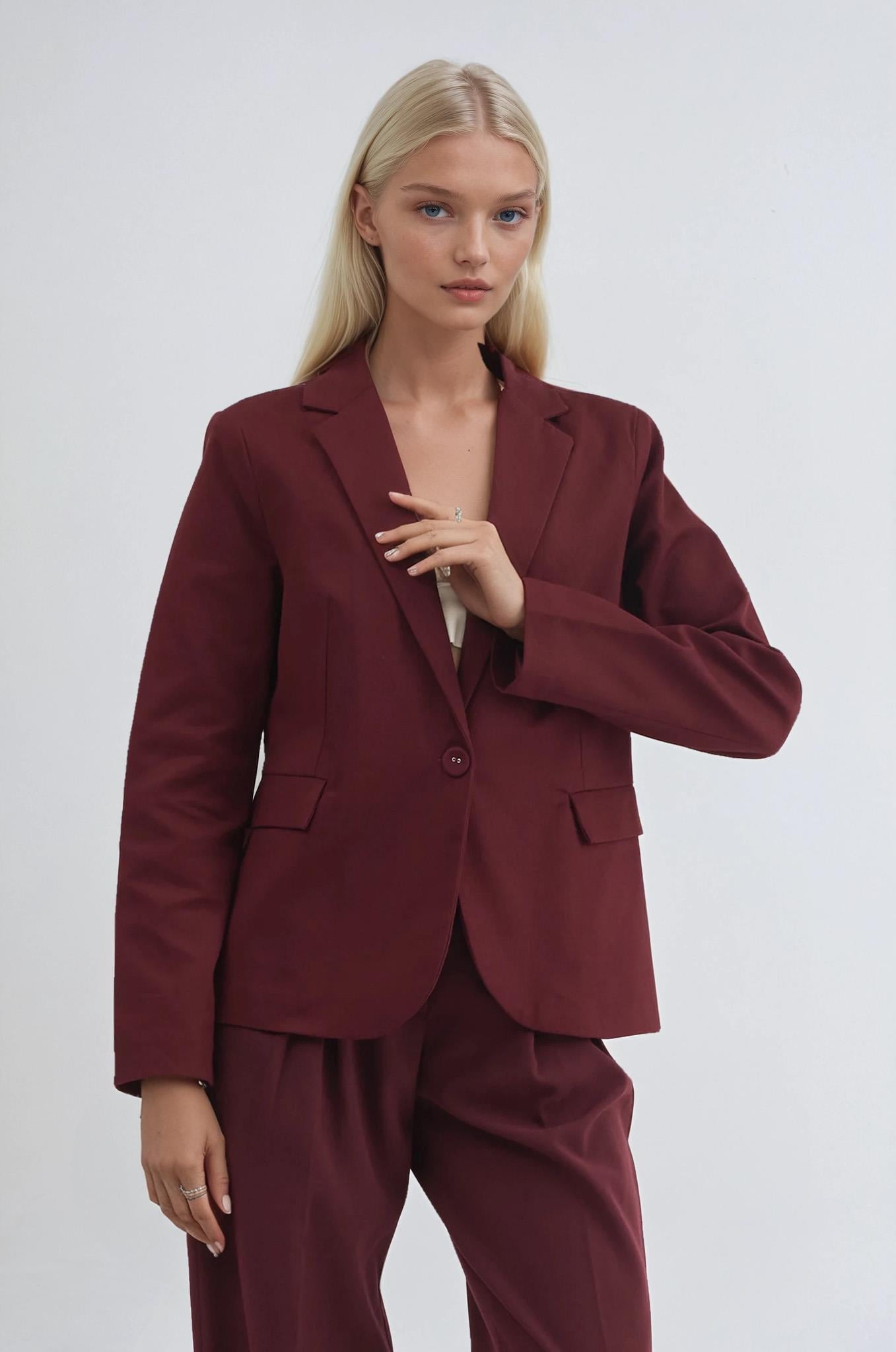 Tek Düğmeli Casual Ceket 6196