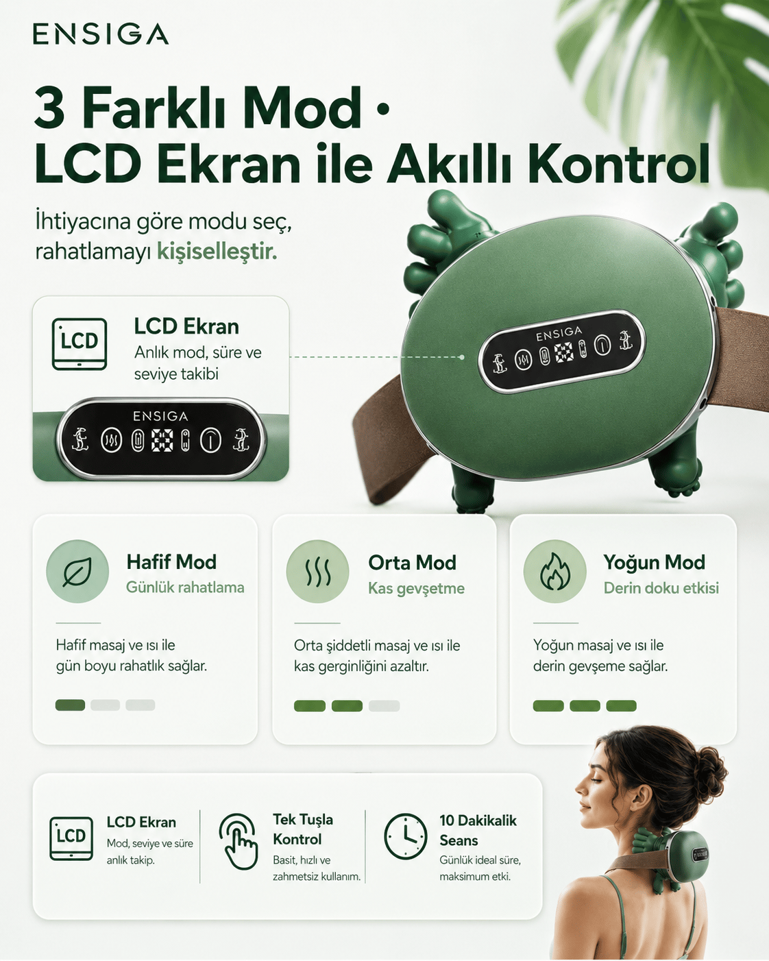 12 Parmaklı LCD ekranlı 3 Kırmızı Işık Terapili Masaj Aleti Yatay Kaplumbağa Masaj Cihazı