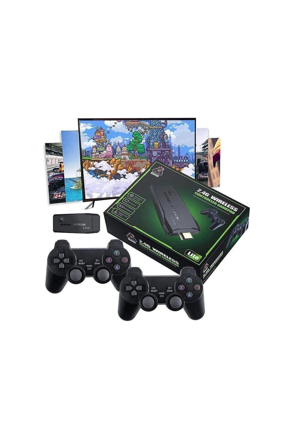 32 GB Hafızalı Kablosuz 2 Joystickli 2.4G Game Stick TV Gamepad Gaming Ateri