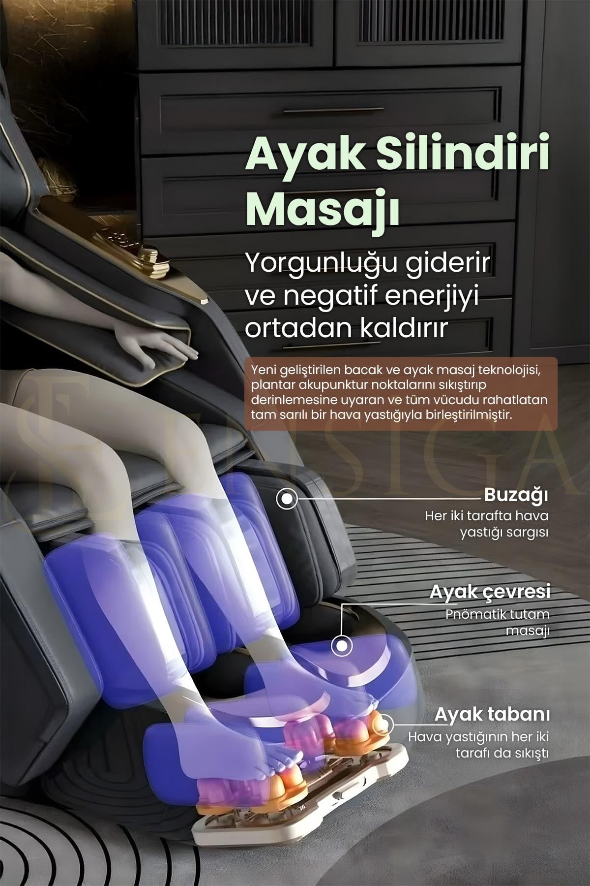 3D Masaj Koltuğu Yapay Zeka Kablosuz Telefon Şarjı Isıtmalı Sıfır Yerçekimi Bluetooth Hoparlör