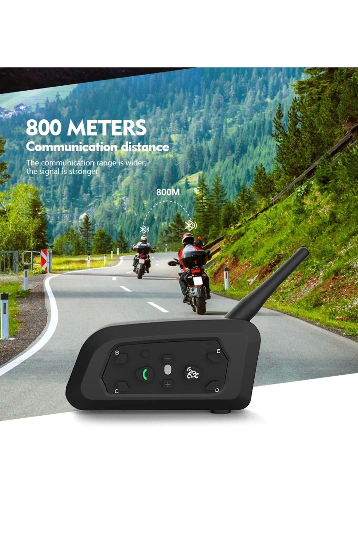 6 Kişi Bağlantılı V6 artı kask interkom 6 binici 1200M motosiklet Bluetooth interkom kulaklık