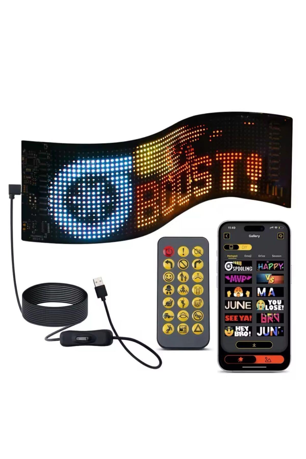 64 Cm Led Panel Yazı Yazan Telefon Kontrollü Led Ekran Kamyon Otobüs Iş Araba Cam Duvar Reflektör