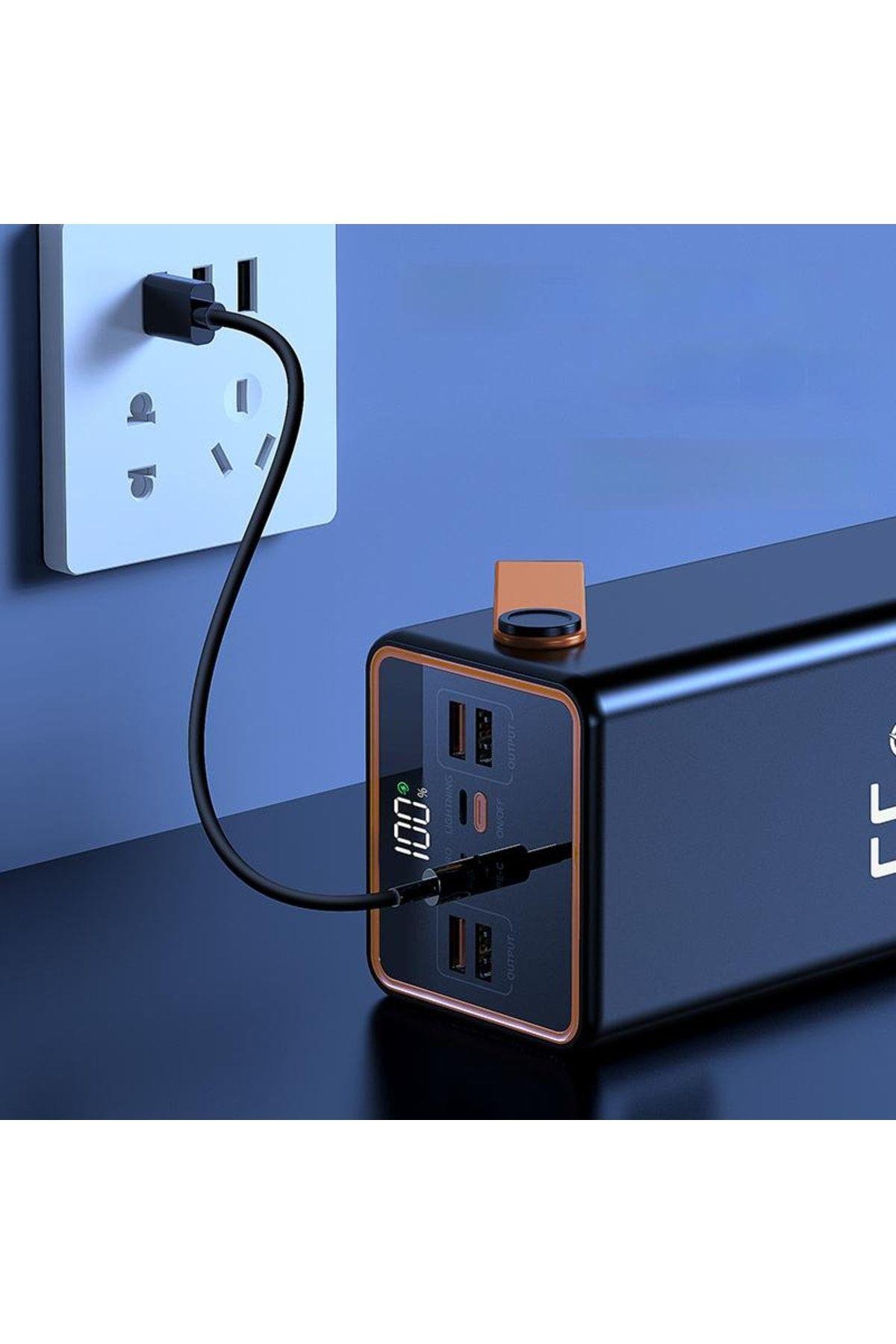 70.000mah Hızlı Şarj Powerbank Led Ekran Göstergeli Işıklı Batarya Şarj Aleti
