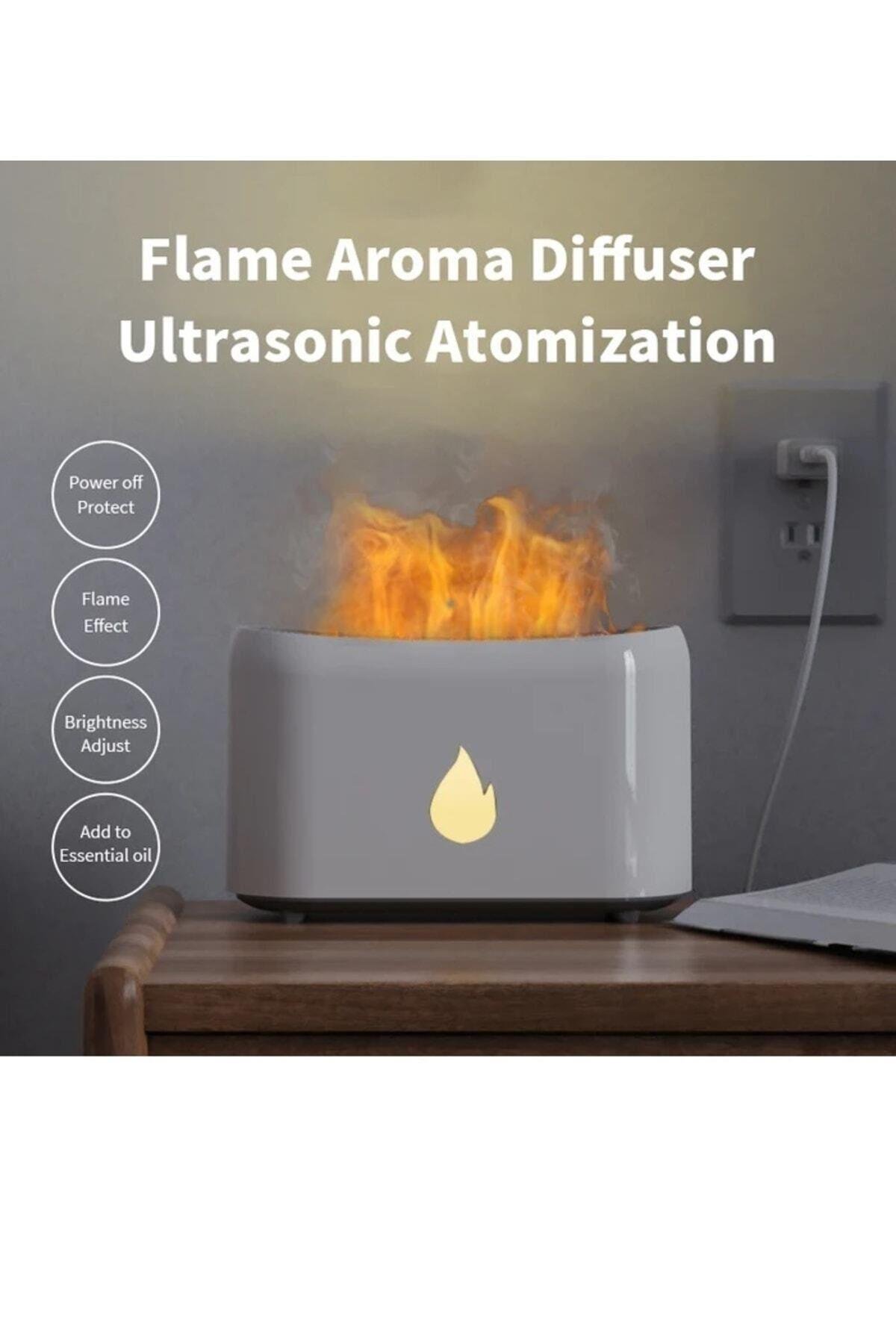 Alev Aroma Difüzör Lamba Ultrasonik Aromaterapi Nebulizatör Hava Nemlendirici Uçucu Yağ Difüzörü