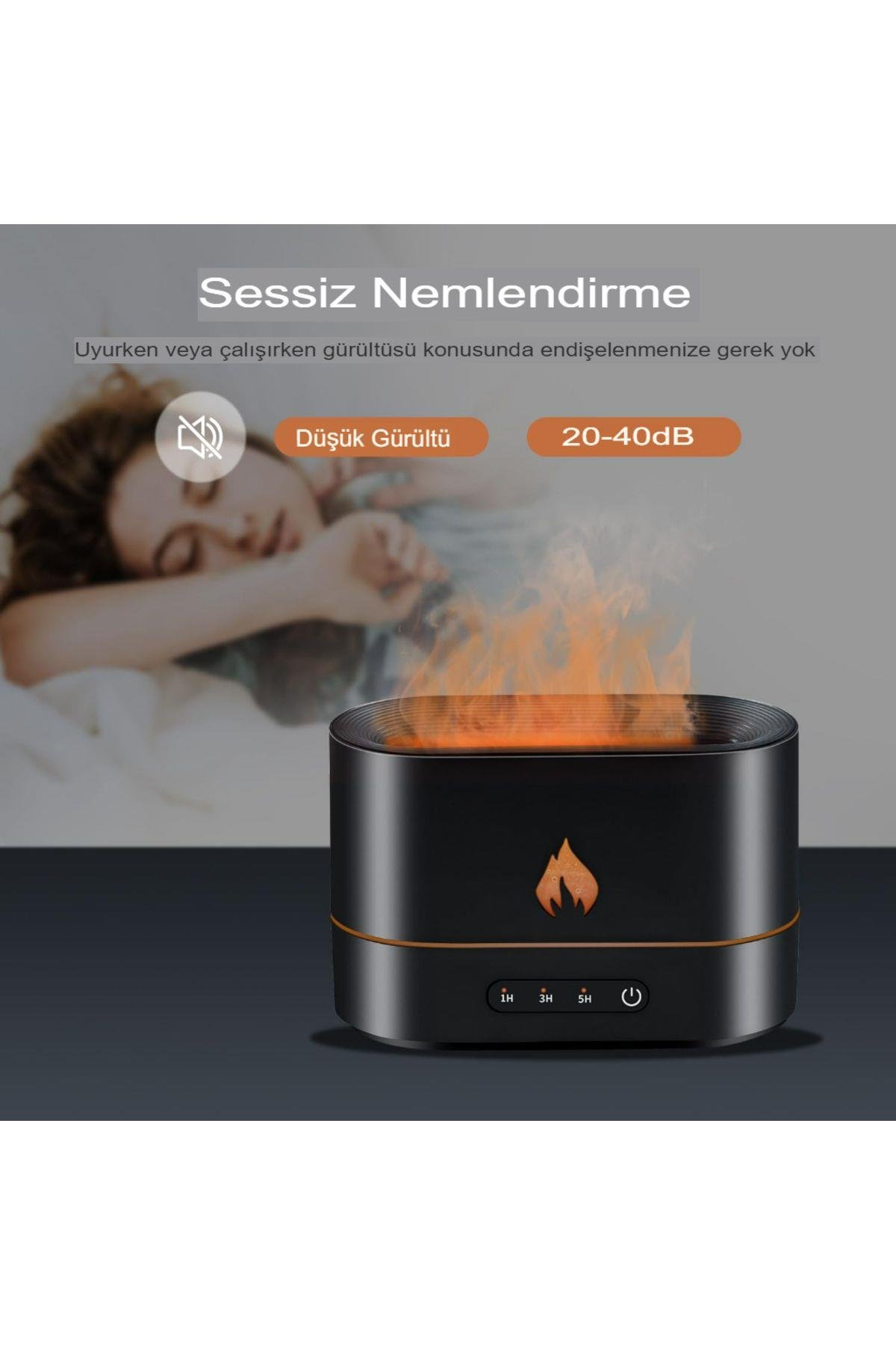Alev Aroma Difüzör Lamba Ultrasonik Aromaterapi Nebulizatör Hava Nemlendirici Uçucu Yağ Difüzörü