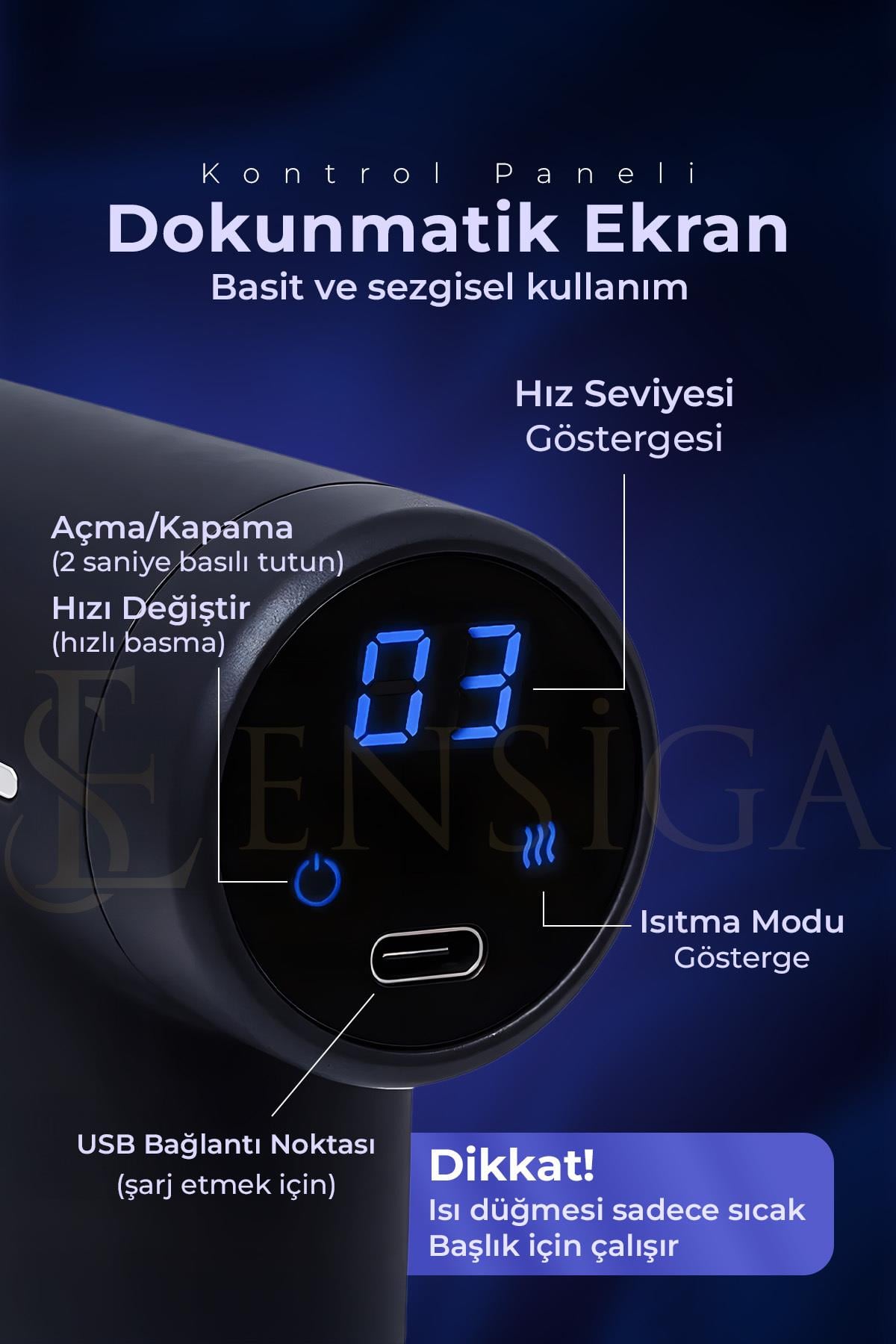 AMG22 Sıcak Soğuk Titreşimli Masaj Aleti – LCD Ekranlı, 6 Başlıklı, 6 Kademeli, Type-C Şarjlı