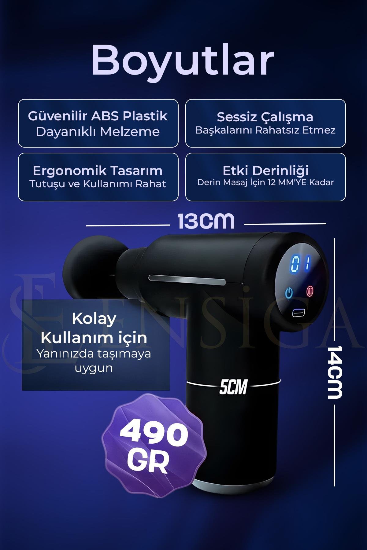 AMG22 Sıcak Soğuk Titreşimli Masaj Aleti – LCD Ekranlı, 6 Başlıklı, 6 Kademeli, Type-C Şarjlı