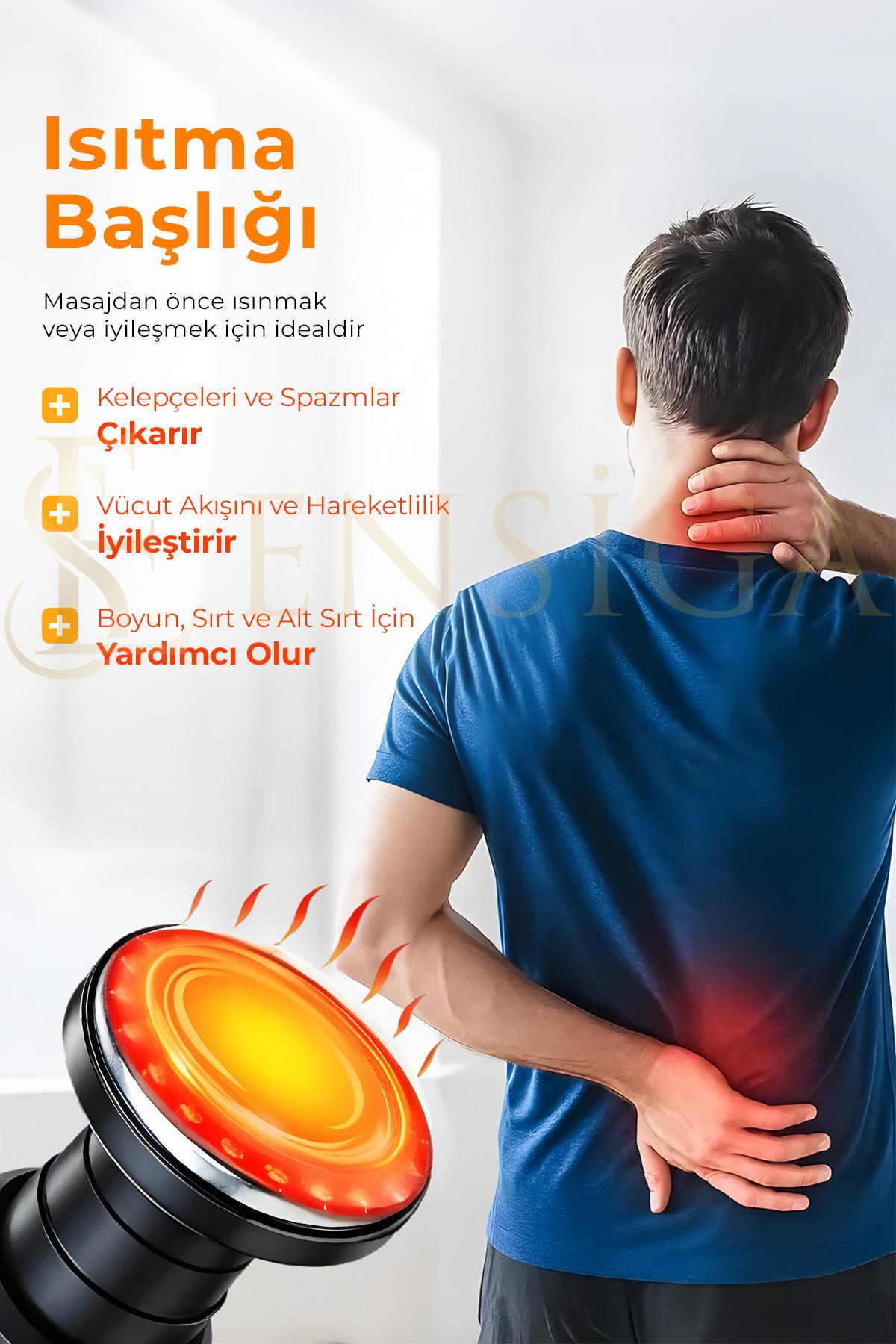 AMG22 Sıcak Soğuk Titreşimli Masaj Aleti – LCD Ekranlı, 6 Başlıklı, 6 Kademeli, Type-C Şarjlı