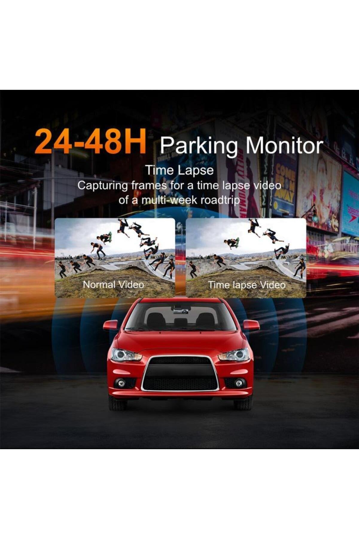 Araç içi kamera ön arka kamera 2K+1K WiFi GPS sürüş kaydedici ön panel kamerası park monitörü WDR