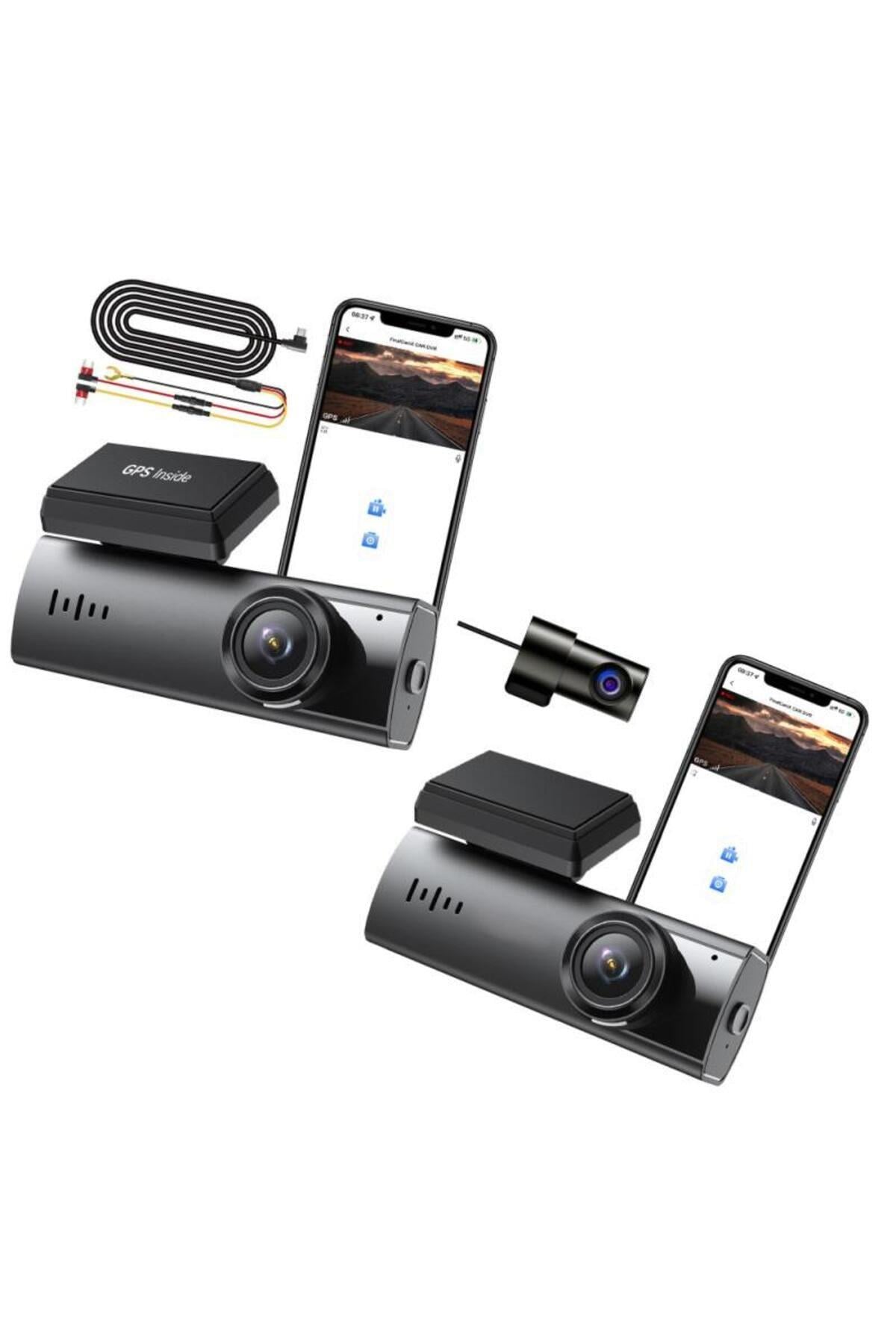 Araç içi kamera ön arka kamera 2K+1K WiFi GPS sürüş kaydedici ön panel kamerası park monitörü WDR