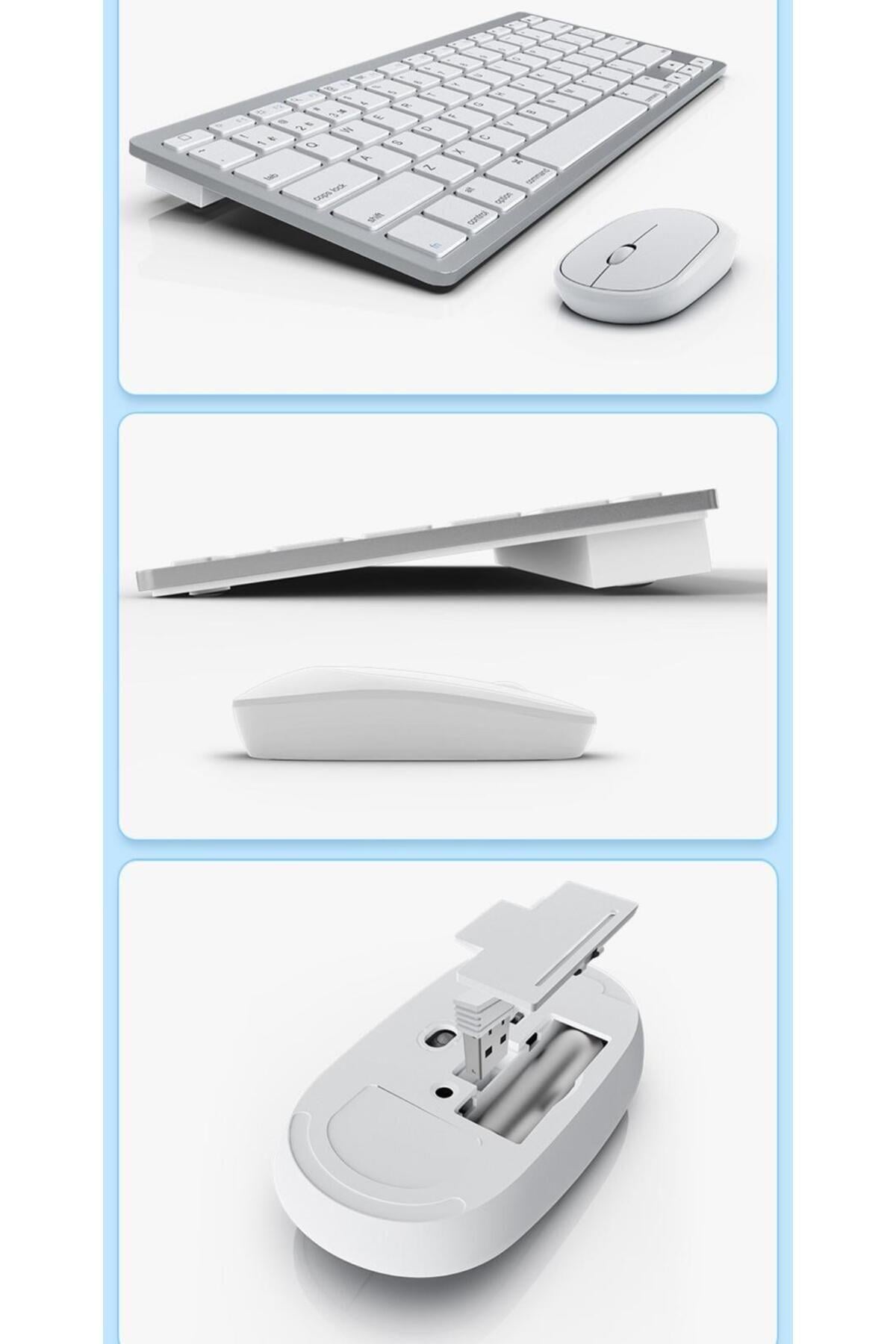 Bluetooth Kablosuz Bağlantılı Taşınabilir Pilli Tablet iPad PC Tablet Bilgisayar Klavye Mouse Set