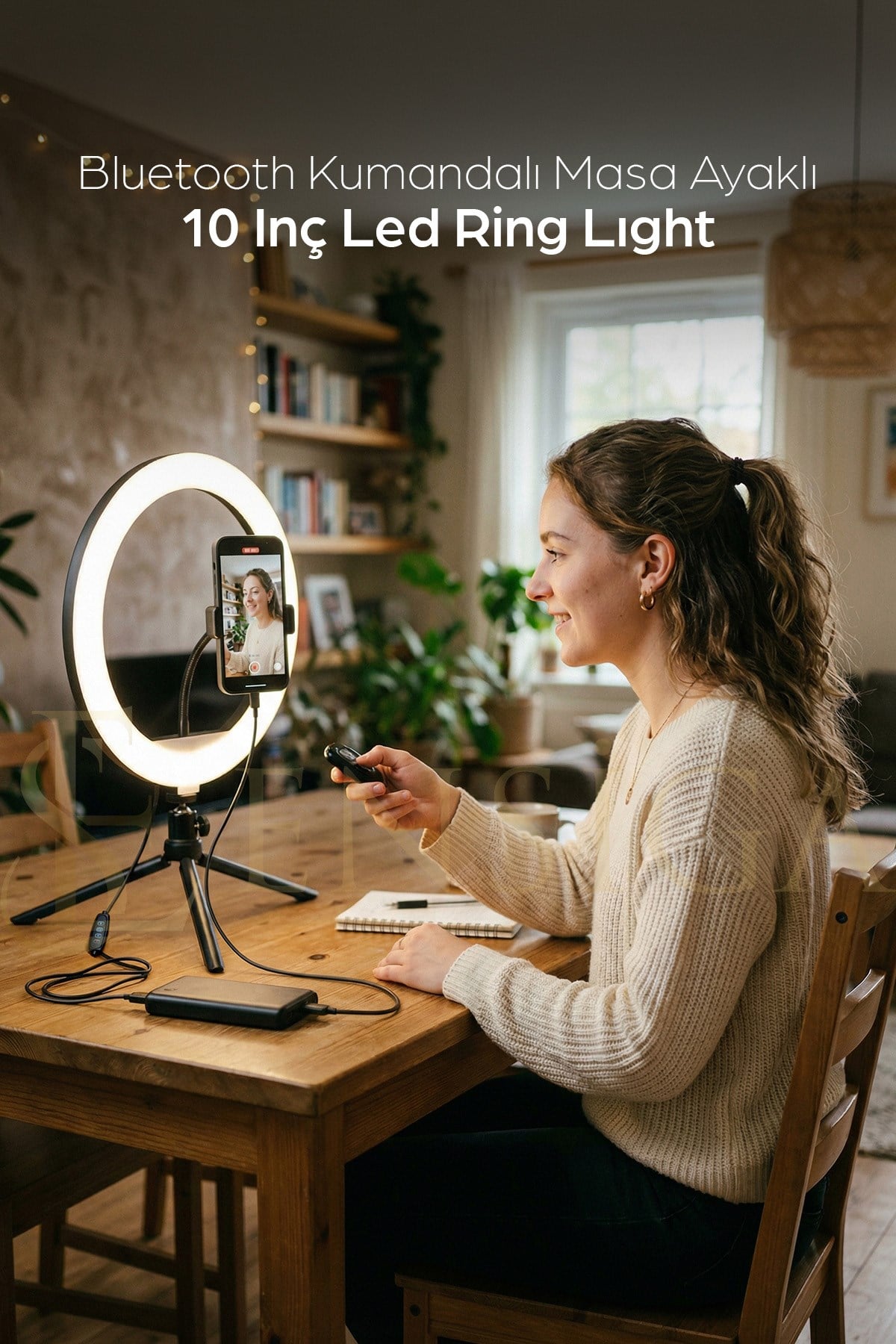 Bluetooth Kumandalı Masa Ayaklı 10 Inç Led Ring Lıght Influencer Youtuber Tiktok Makyaj Işığı