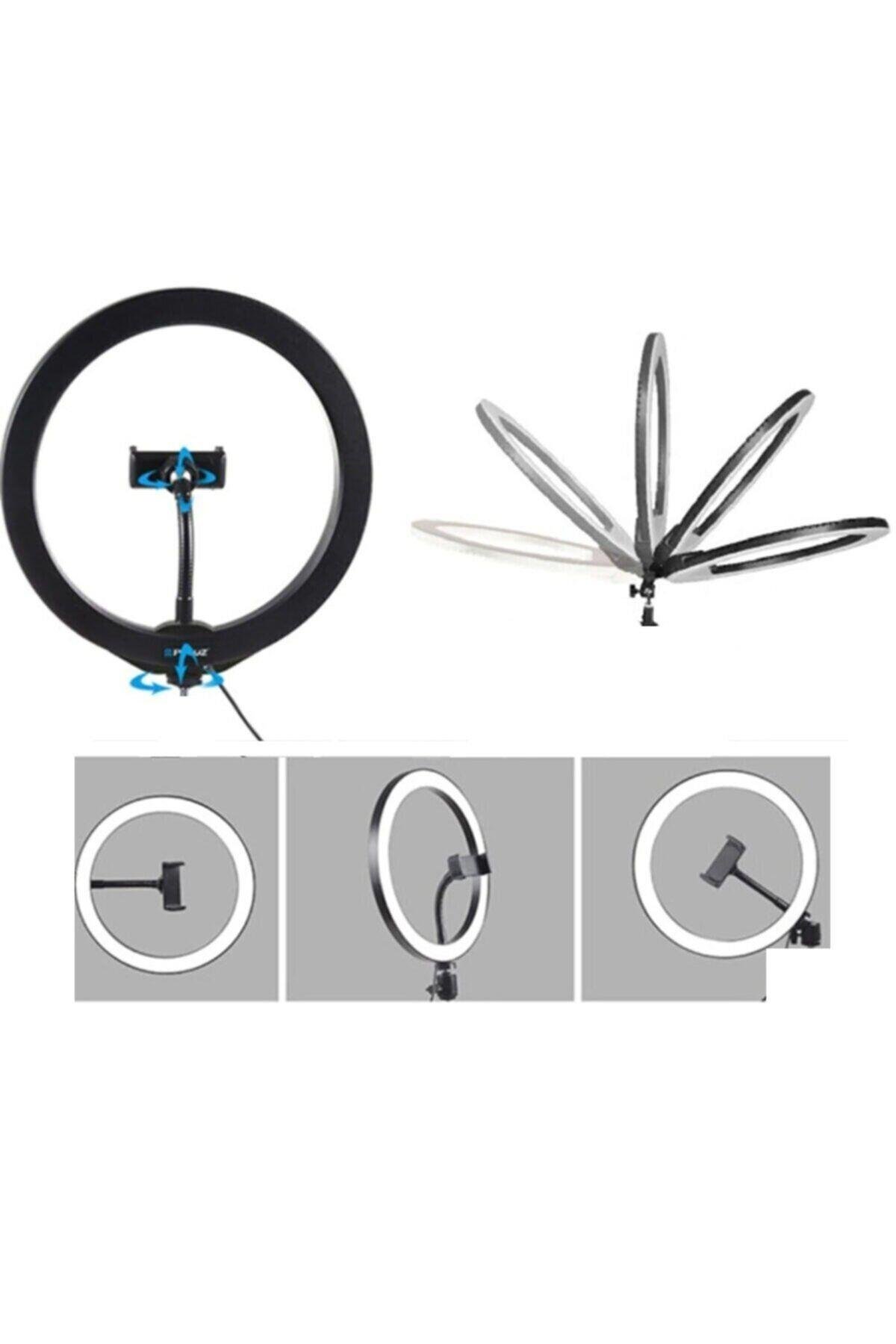 Bluetooth Kumandalı Youtuber Tiktok Led Işıklı Tripod Selfie Işığı Ring Light 14 Inç Halka 156cm