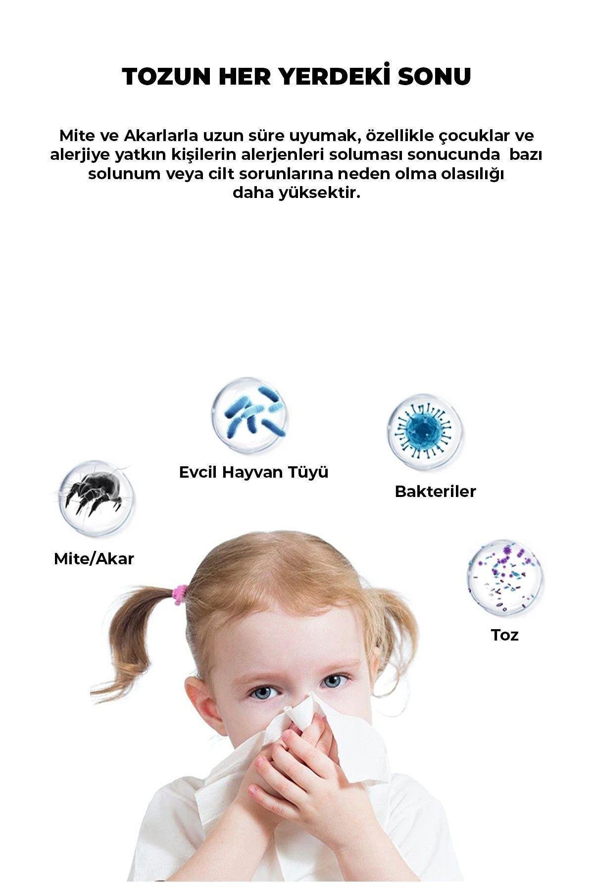El Süpürgesi Kablosuz Şarjlı Yatak Kanepe Halı Toz Tüy Alerji Uv Işınlı Vakum Temizleme Toz Giderme