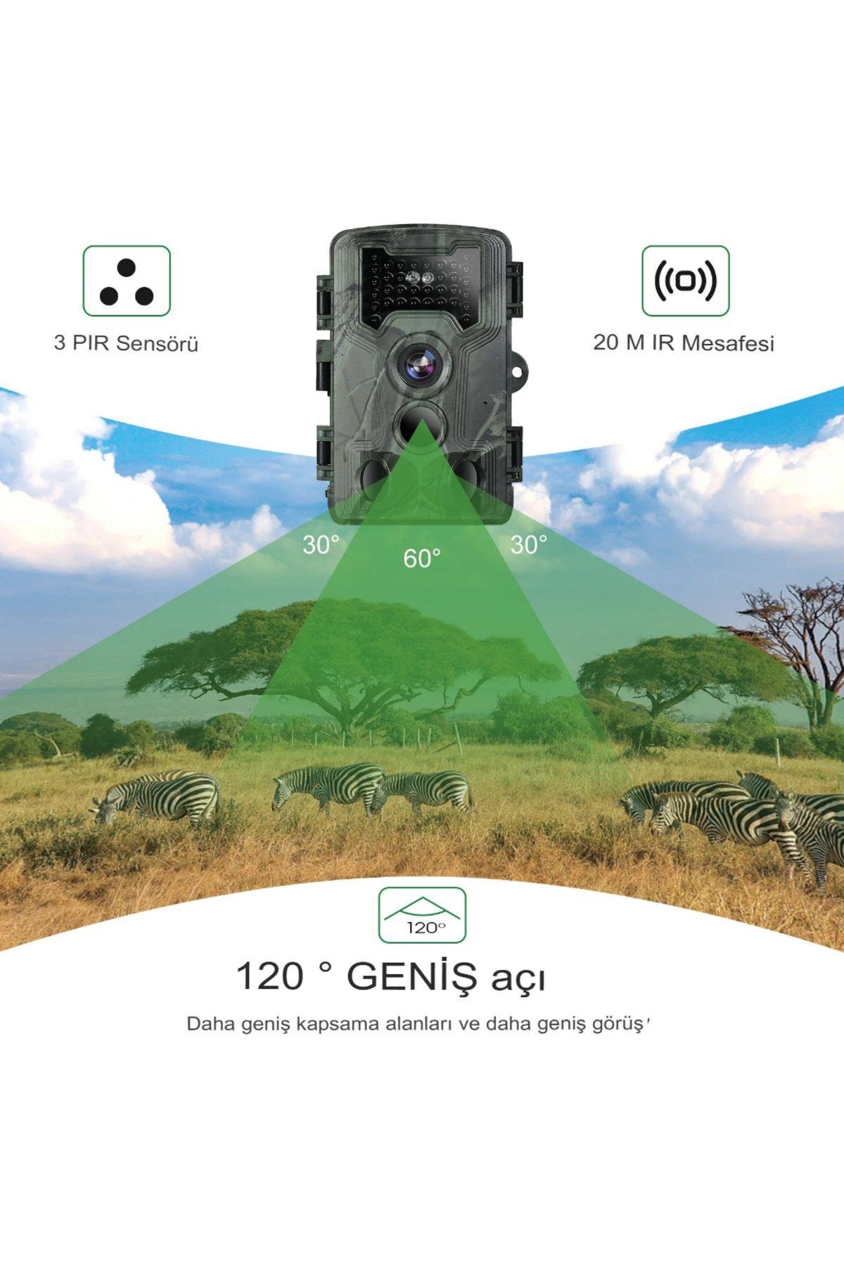 Foto Kapan 36MP 1080P takip kamerası gece görüş 3 PIR sensörleri ile IP66 kızılötesi avcılık kamera
