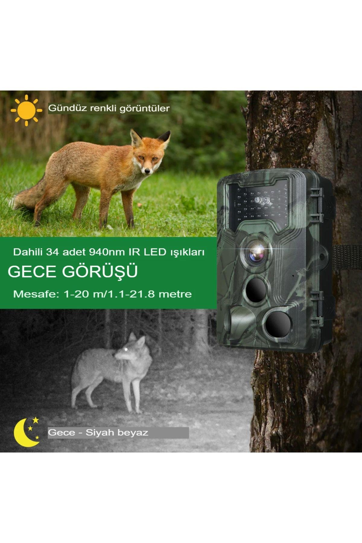 Foto Kapan 36MP 1080P takip kamerası gece görüş 3 PIR sensörleri ile IP66 kızılötesi avcılık kamera
