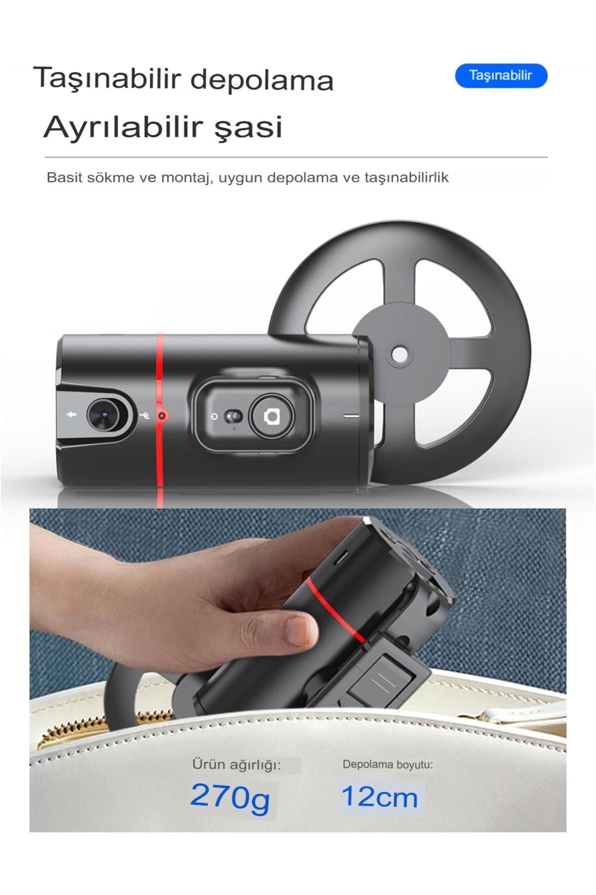 Gimbal Kablosuz Bluetooth Kumanda Selfie Tripod El Monopod dolgu ışığı IOS Android telefon deklanşör